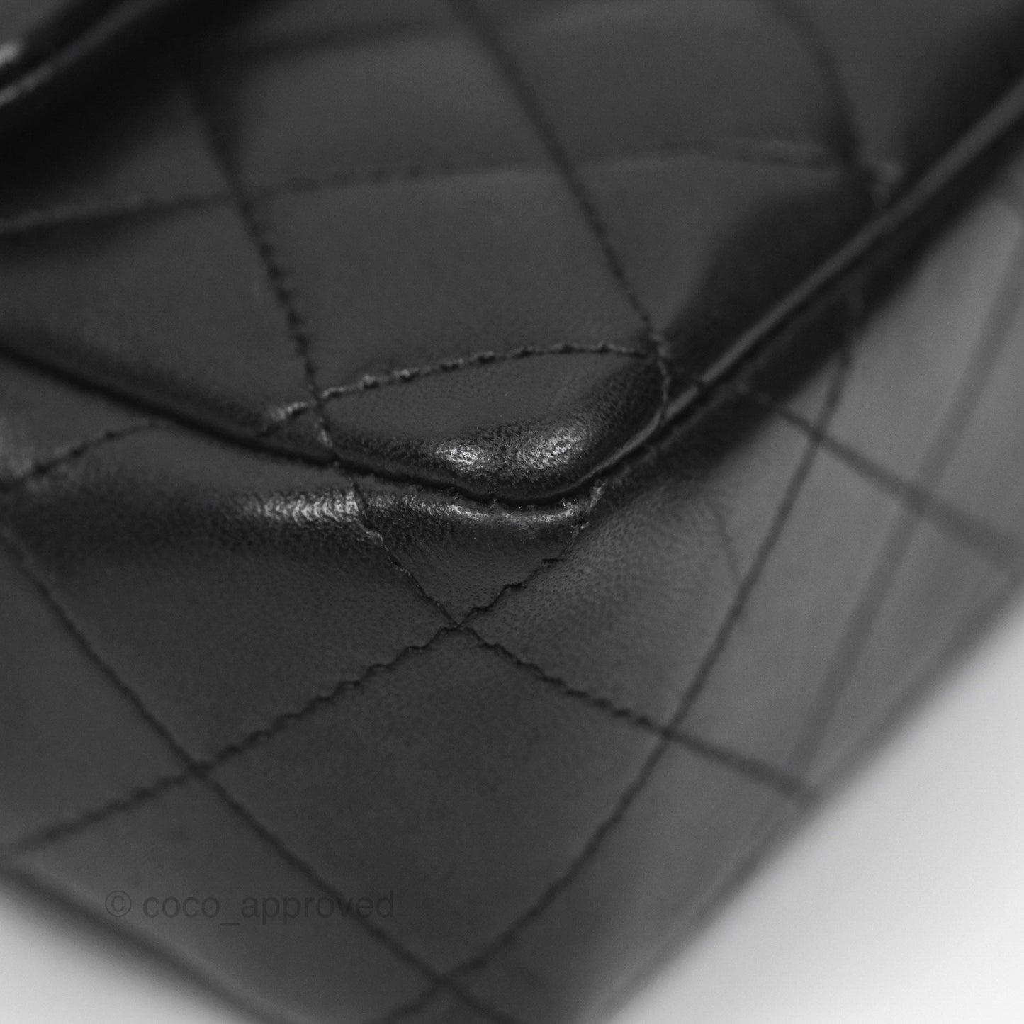 Chanel Quilted East West Flap Bag Black Lambskin Gold Hardware
