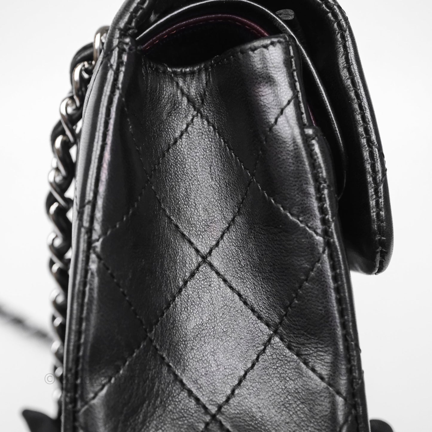 Chanel Small Classic Flap Quilted Black Lambskin Silver Hardware