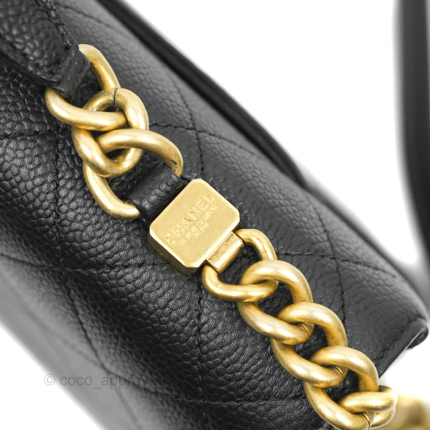 Chanel Chic Affinity Small Grained Calfskin Black Aged Gold Hardware