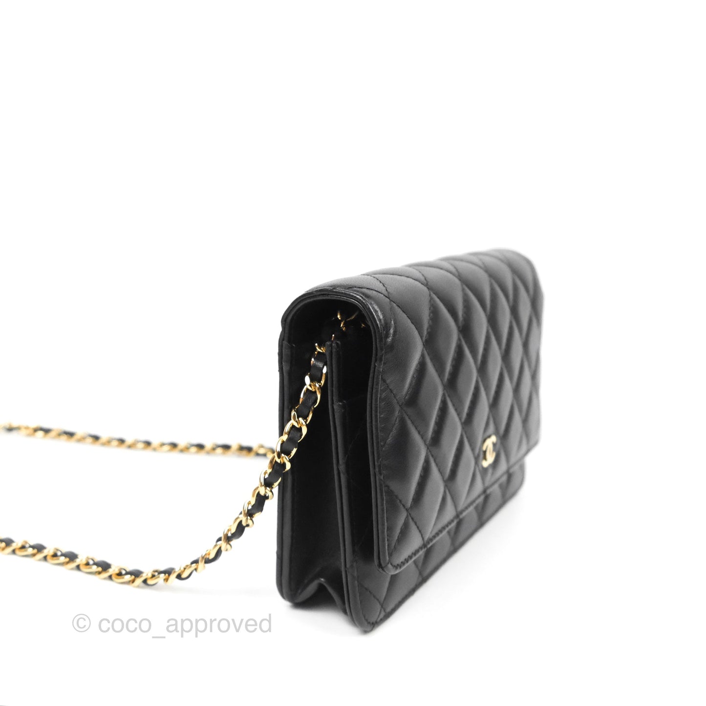 Chanel Quilted Classic WOC Black Lambskin Gold Hardware