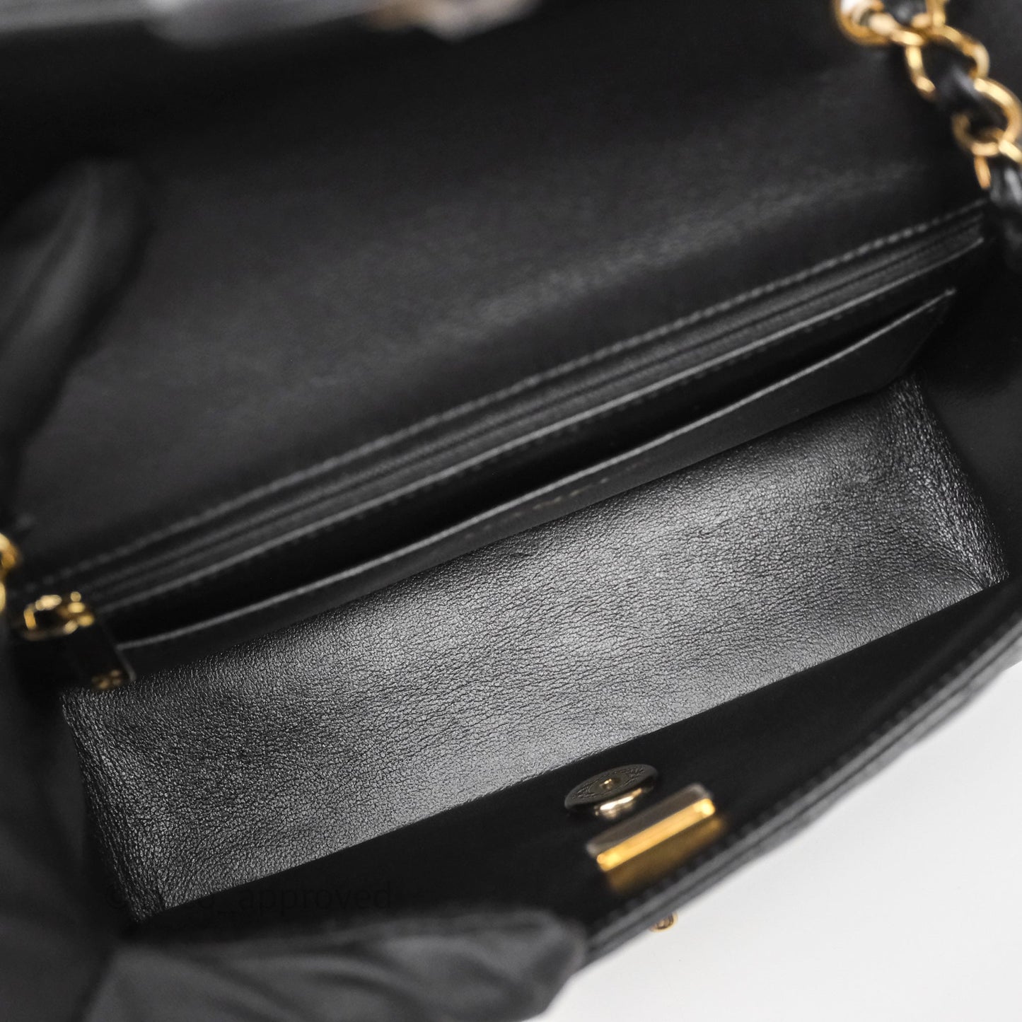 Chanel Quilted Mini Rectangular Black Lambskin Gold Hardware