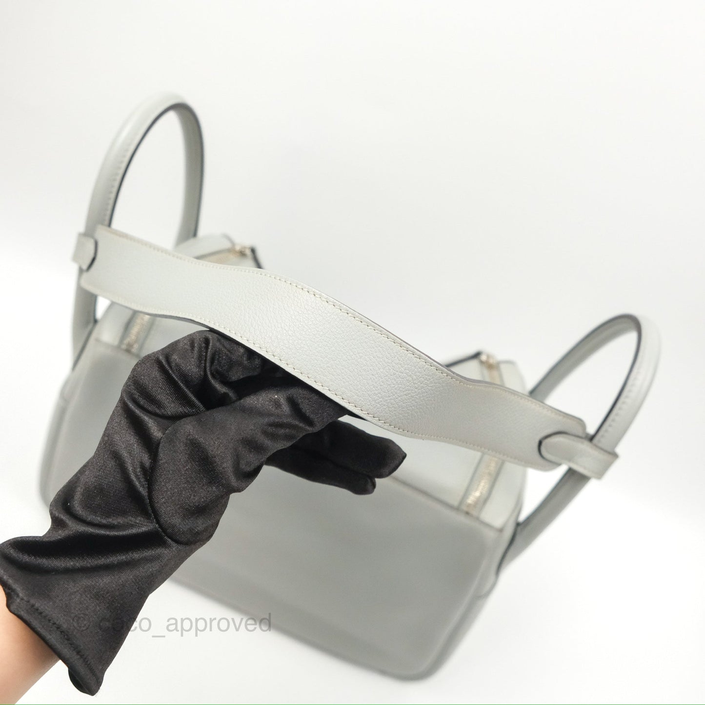 Hermès Lindy 30 Bleu Glacier Evercolor Palladium Hardware