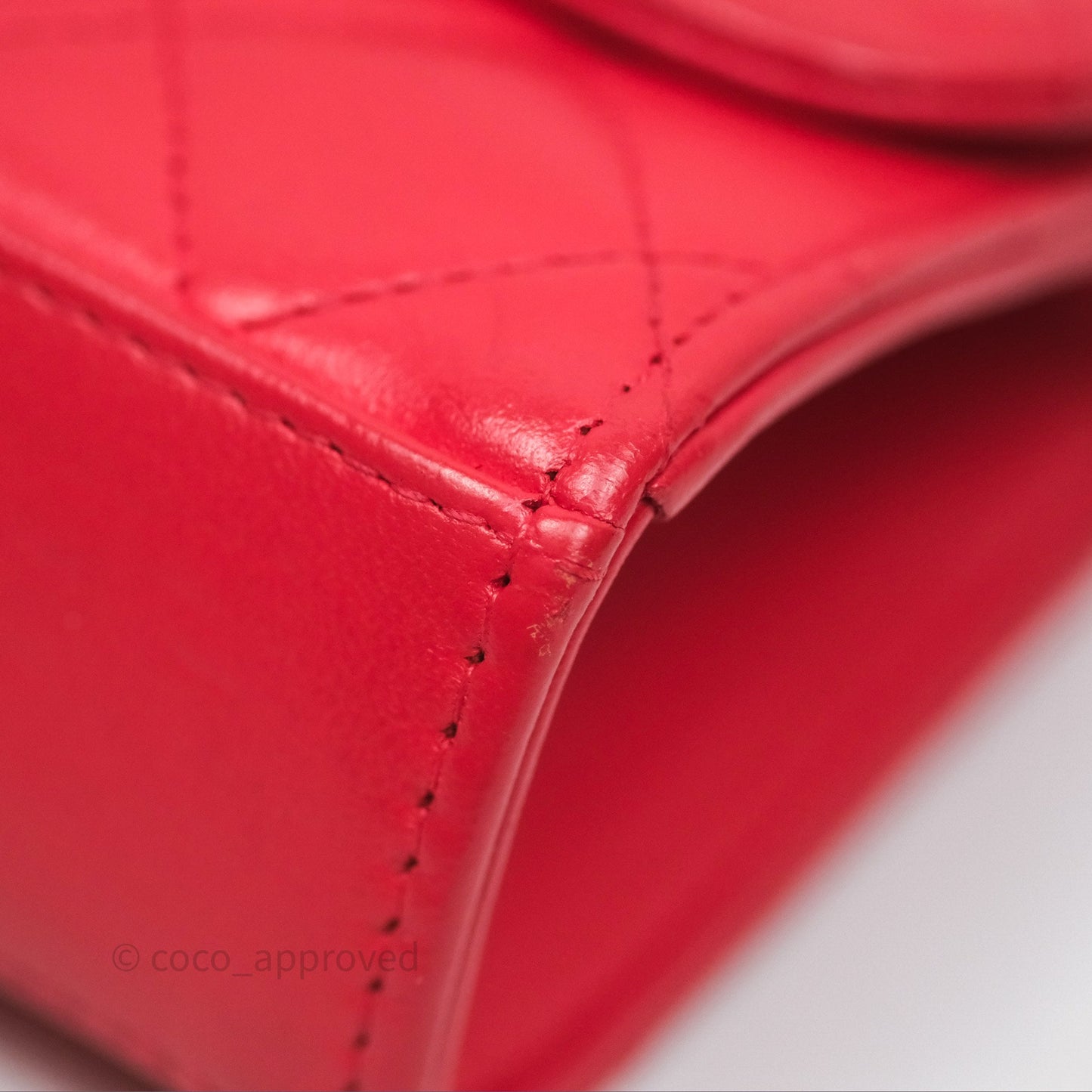 Chanel Mini Quilted Trendy CC Clutch With Chain Red Lambskin Gold Hardware