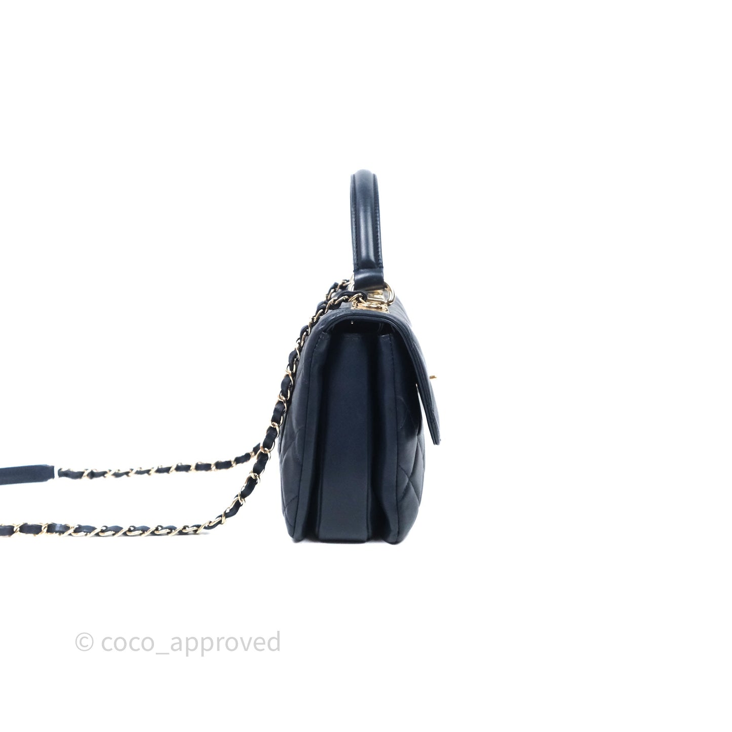Chanel Small Trendy CC Navy Lambskin Gold Hardware