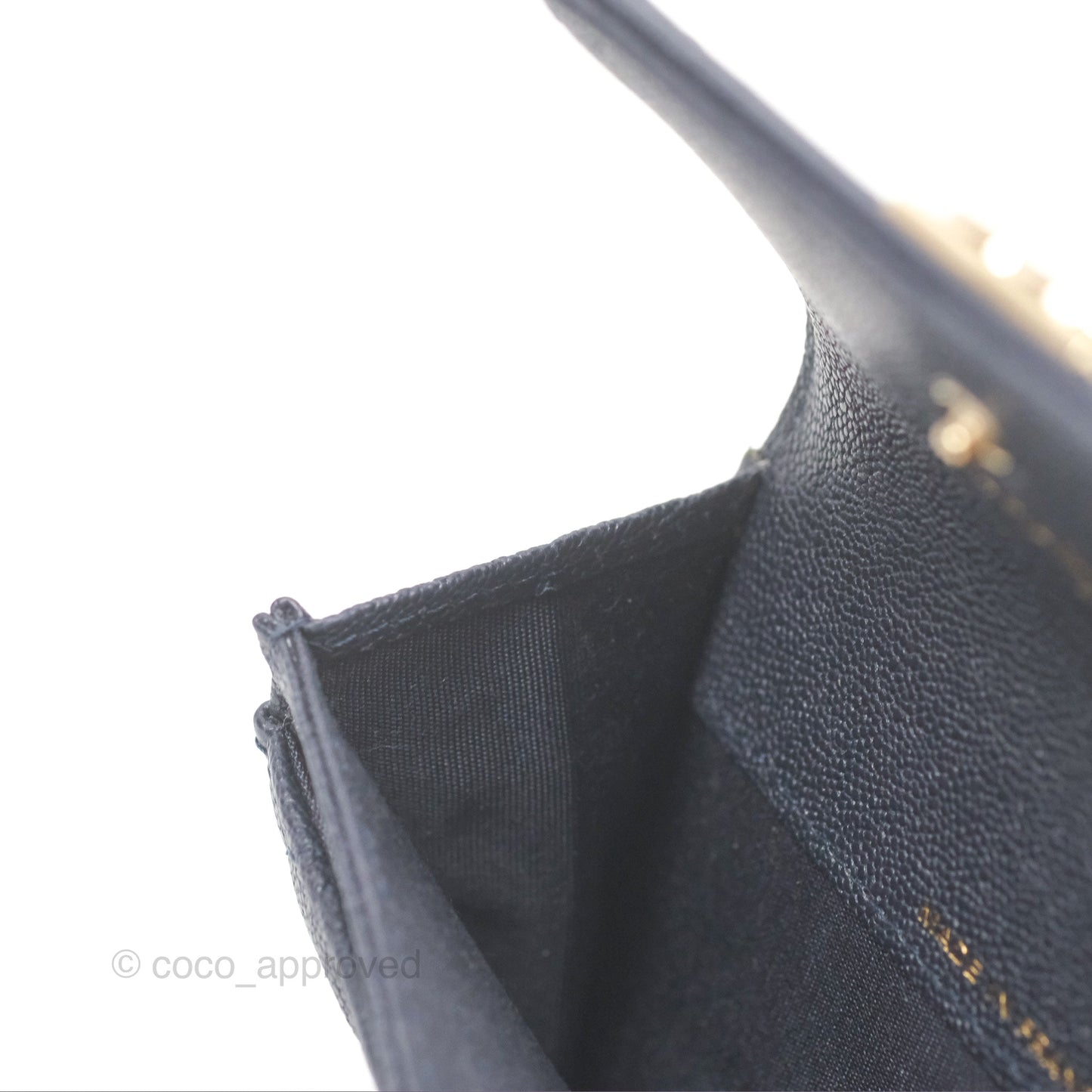 Chanel Quilted Boy Flap Card Holder Navy Caviar Gold Hardware