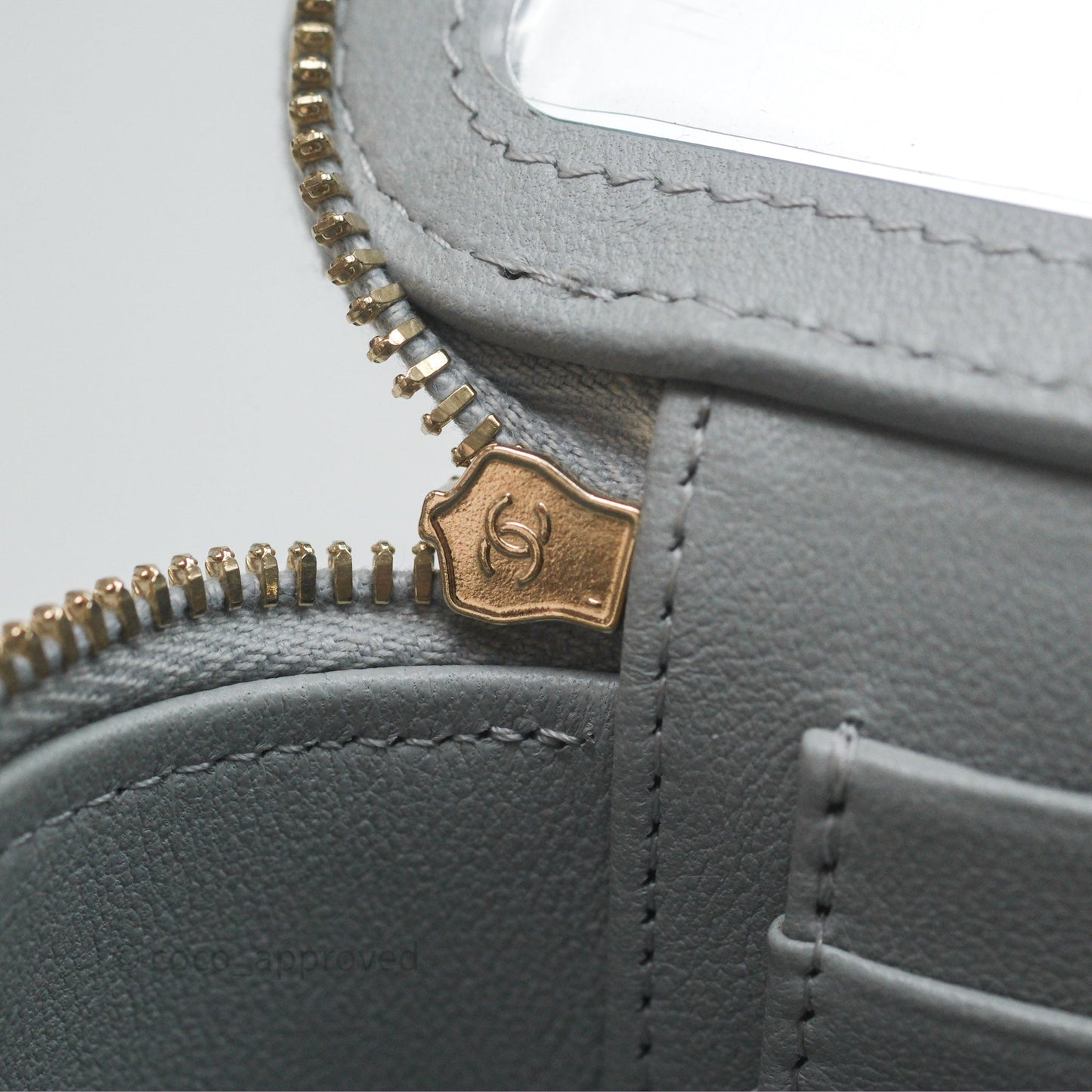 Chanel Heart Crush Vanity With Chain Grey Caviar Aged Gold Hardware