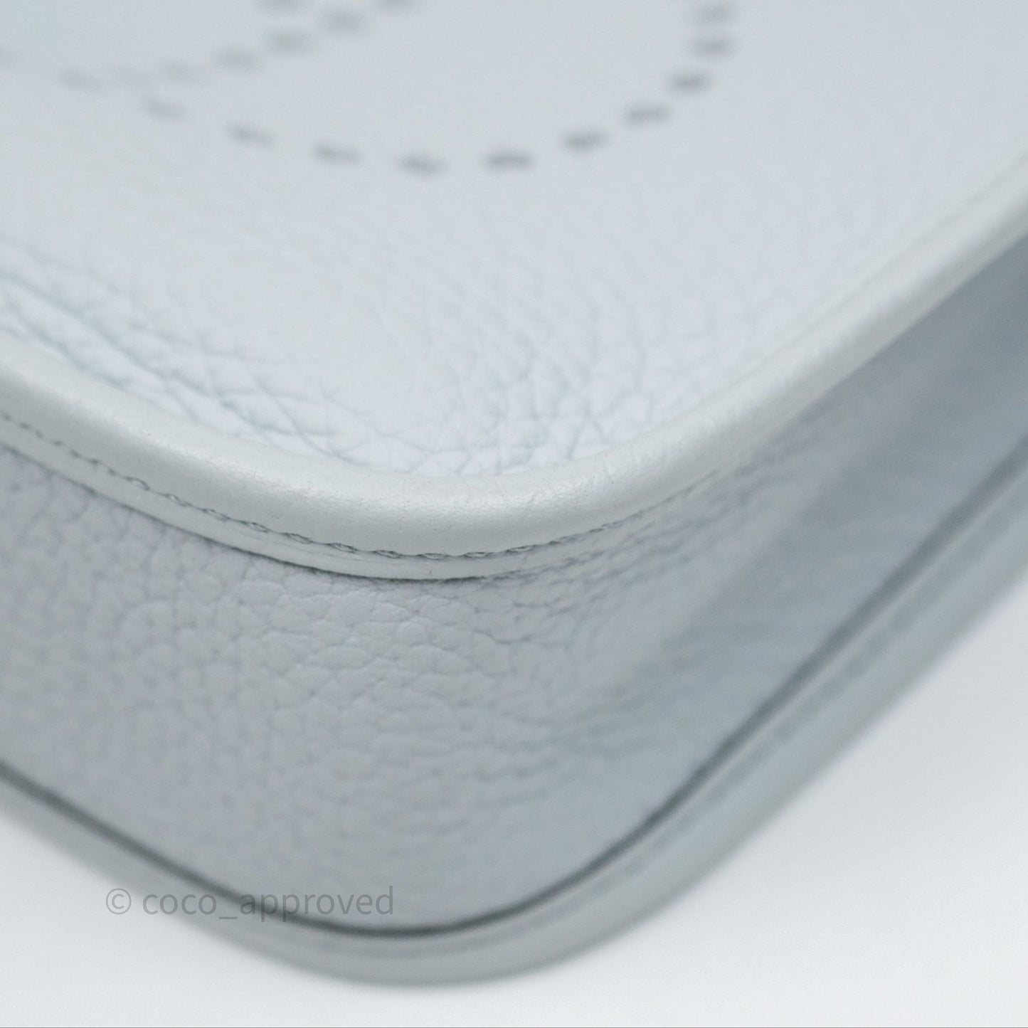 Hermès Mini Evelyne 16 Bleu Pale 08 Clemence Palladium Hardware