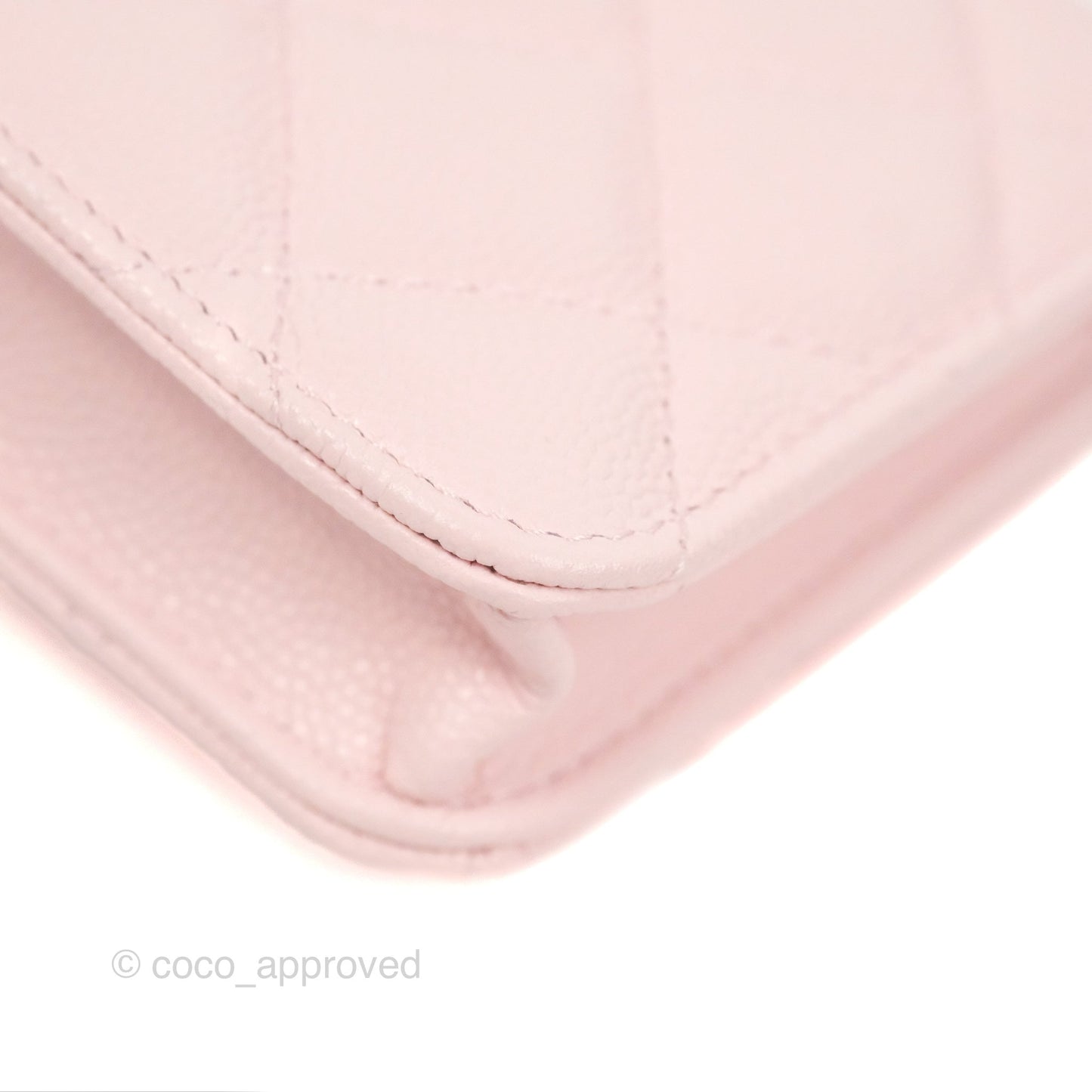 Chanel Mini Wallet With Chain Light Pink Caviar Gold Hardware