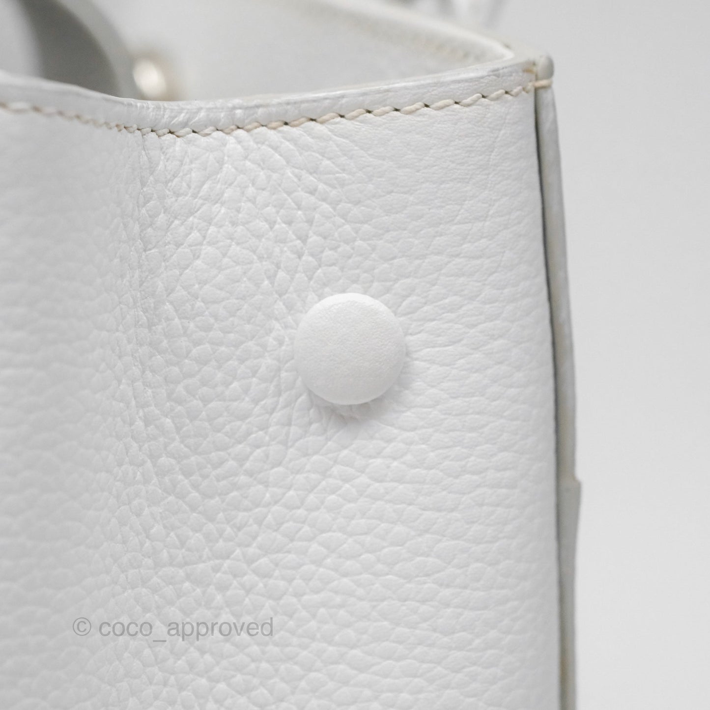 Chanel Mini Neo Executive Shopper Tote White Grained Calfskin Silver Hardware