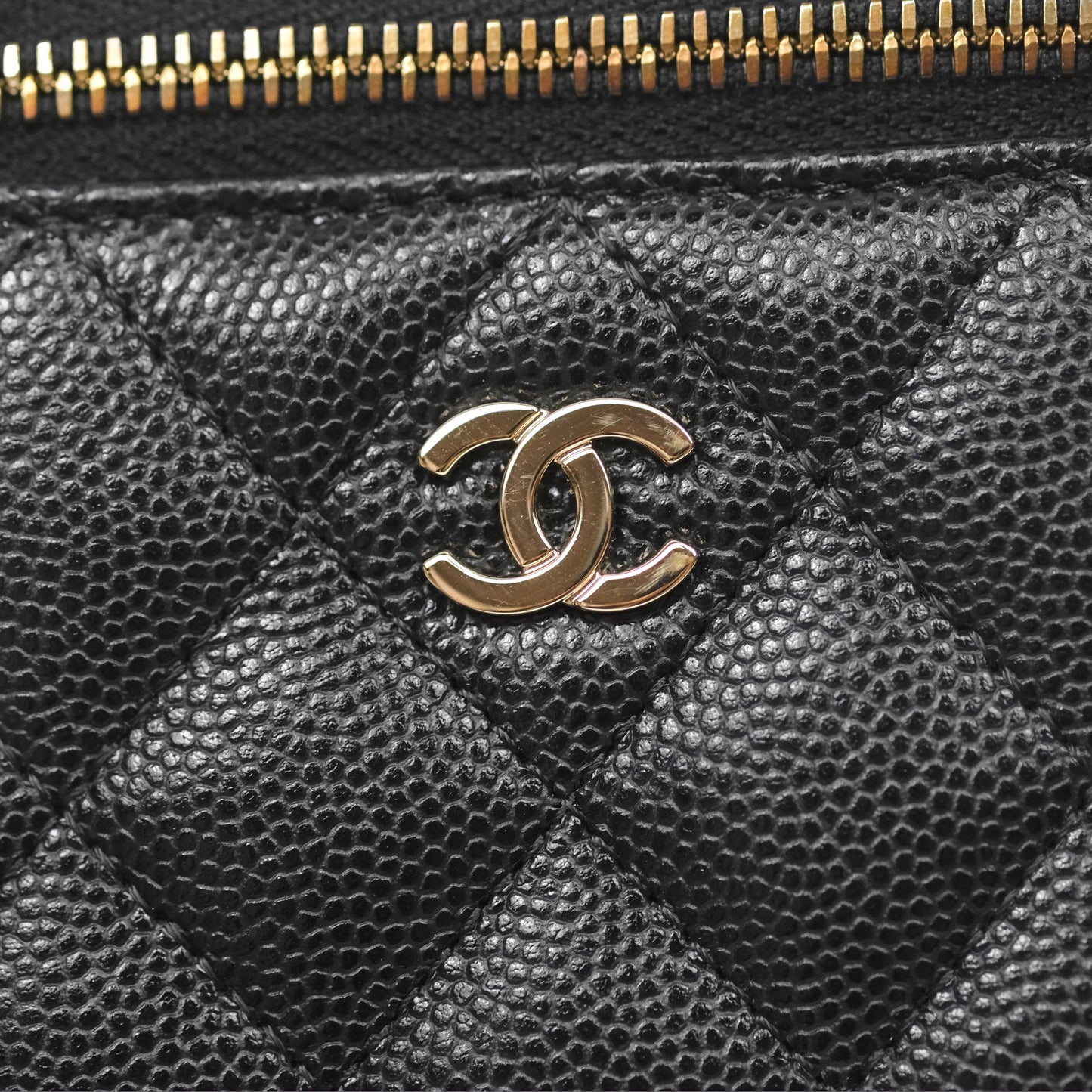 Chanel Classic Mini Vanity With Chain Black Caviar Gold Hardware