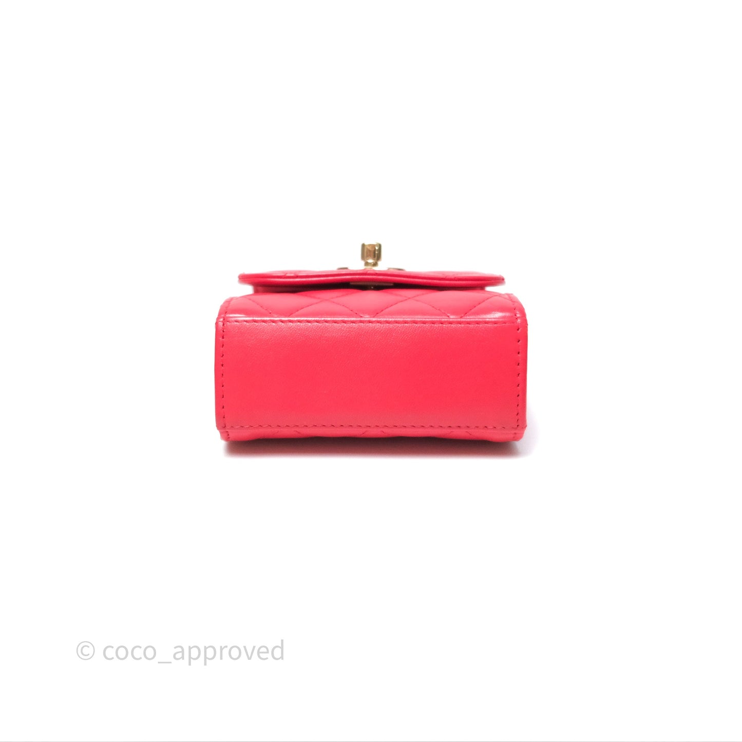 Chanel Mini Quilted Trendy CC Clutch With Chain Red Lambskin Gold Hardware