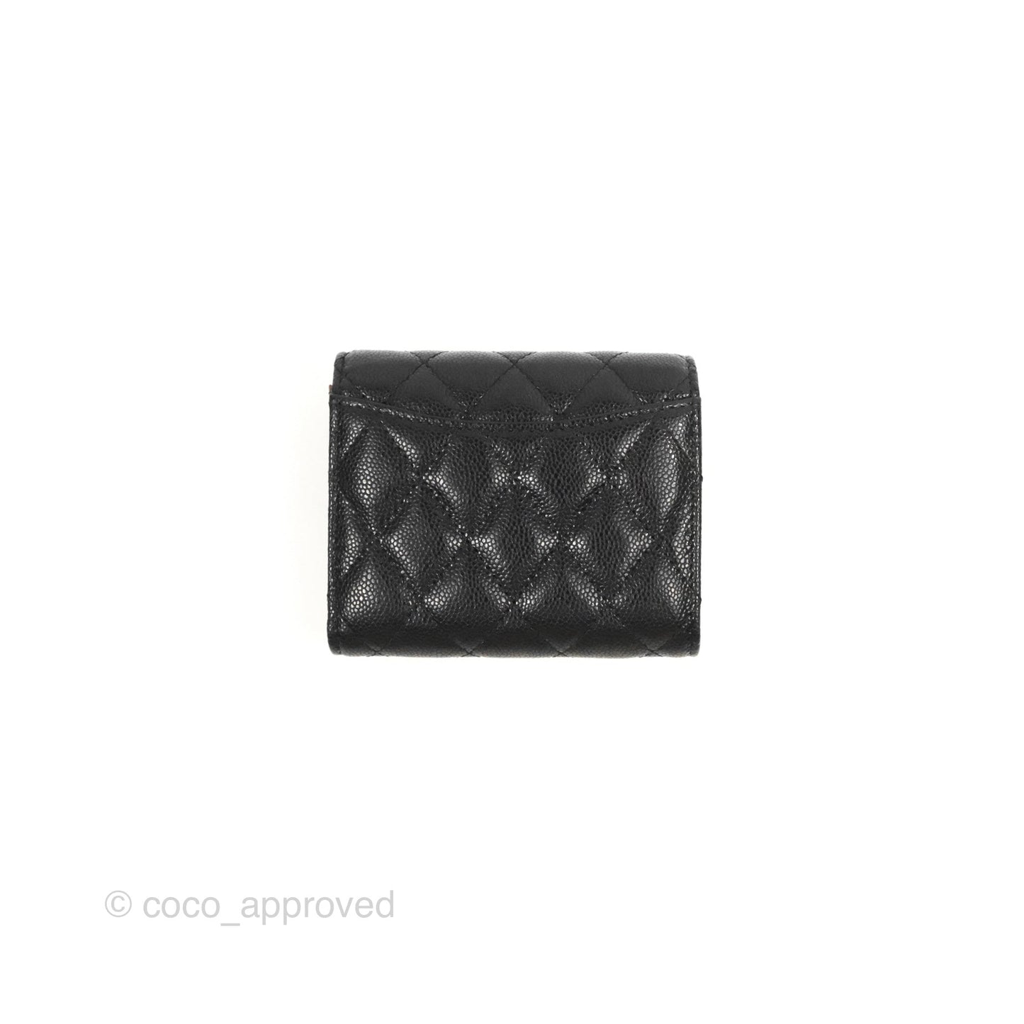 Chanel Classic Short Flap Wallet Black Caviar Gold Hardware
