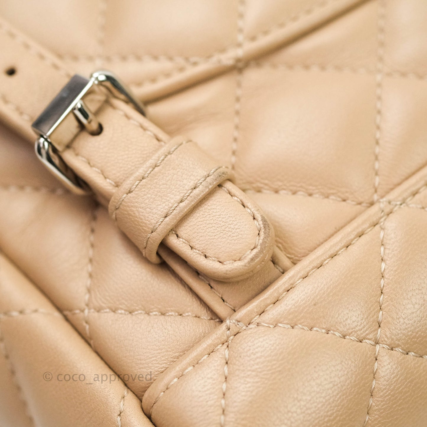 Chanel Quilted Small Urban Spirit Backpack Lambskin Beige Silver Hardware