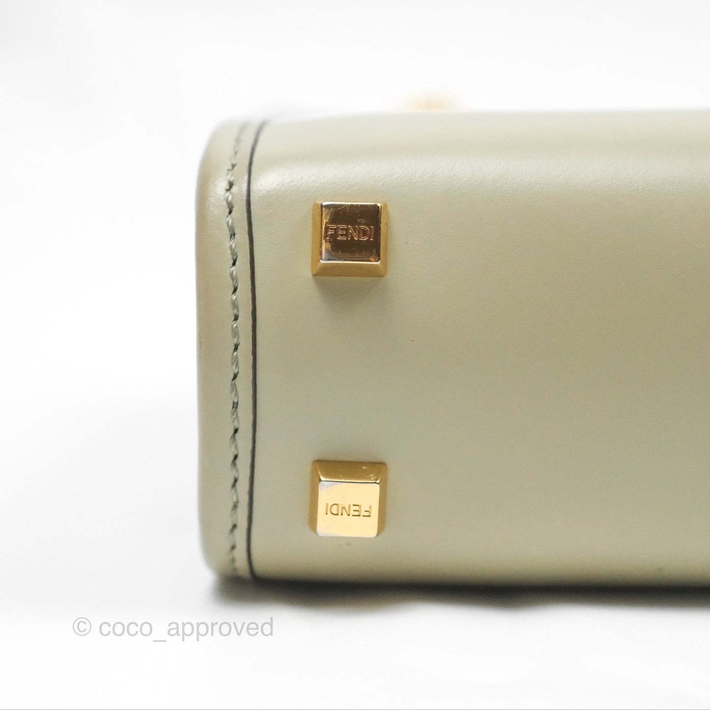 Fendi Mini Sunshine Shopper Bag Green Tea Tortoiseshell-effect Handle