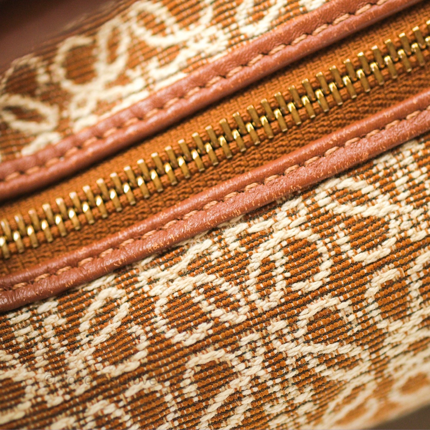 Loewe Small Cubi bag in Anagram Jacquard & Calfskin Tan Pecan