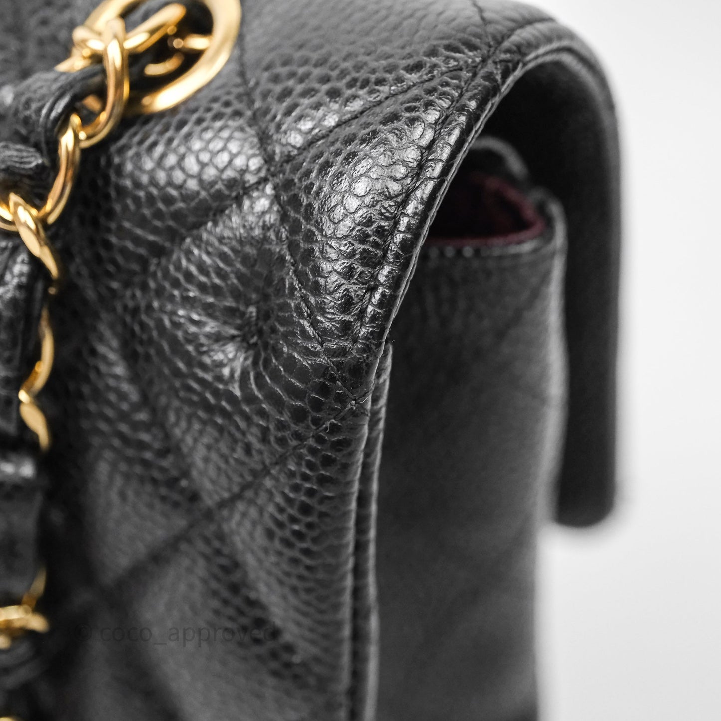 Chanel Classic M/L Medium Flap Quilted Black Caviar Gold Hardware