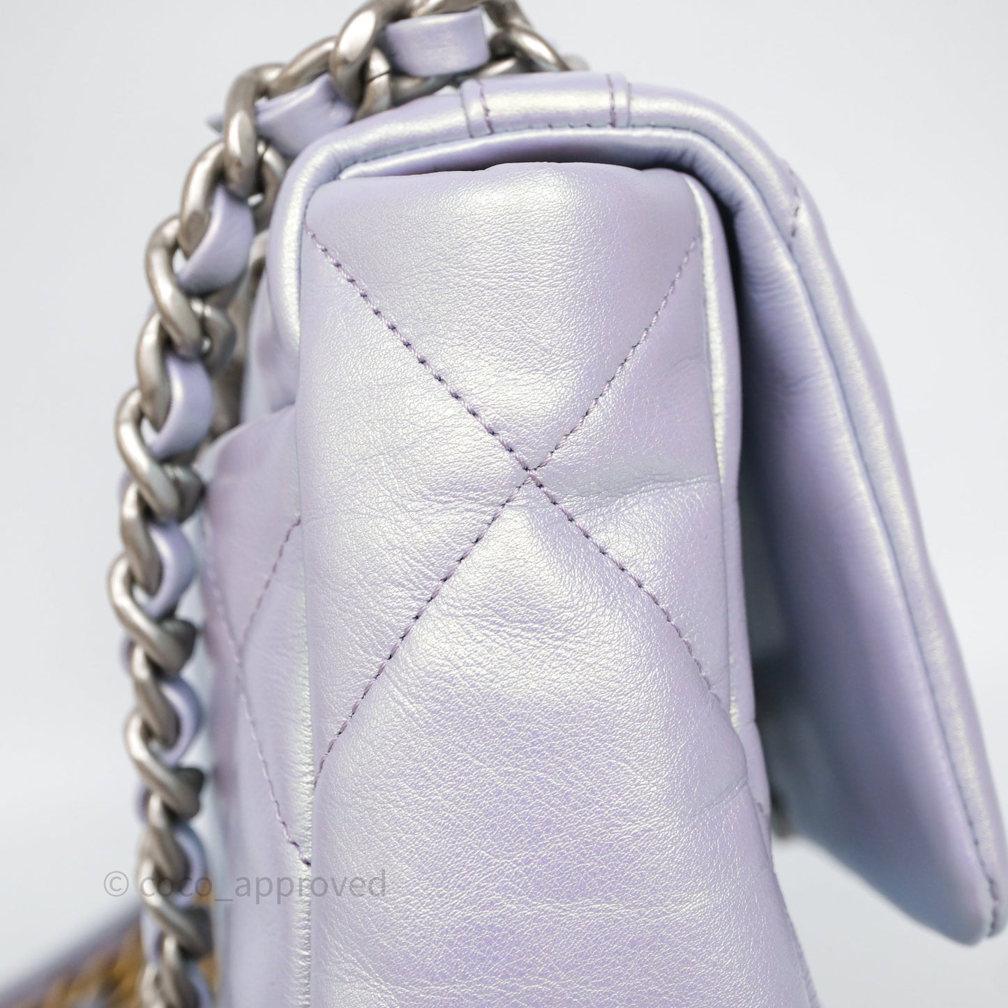 Chanel 19 Small Iridescent Purple Mixed Hardware
