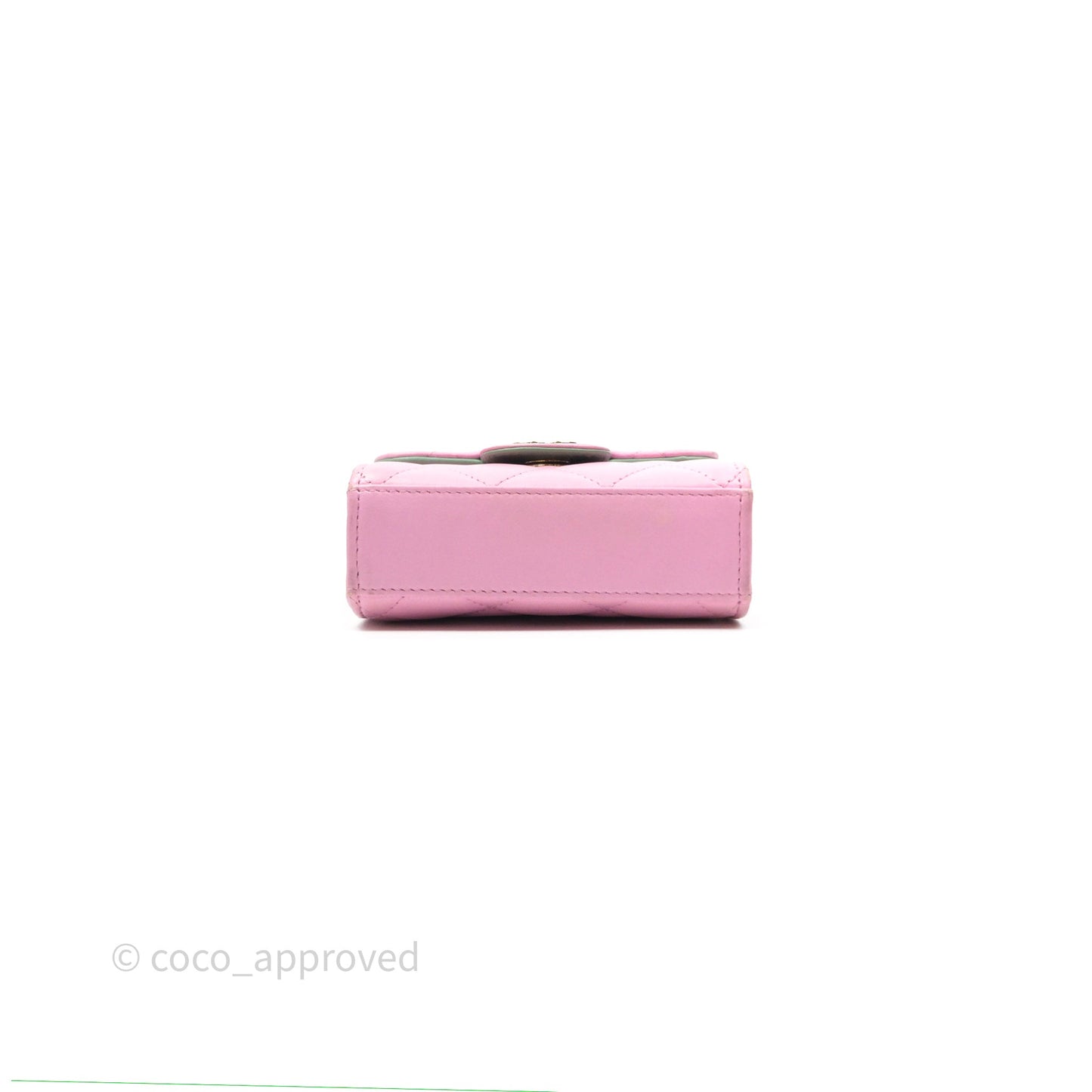 Chanel Mini Handle Clutch With Chain Pink/ Mint Lambskin Gold Hardware 23P