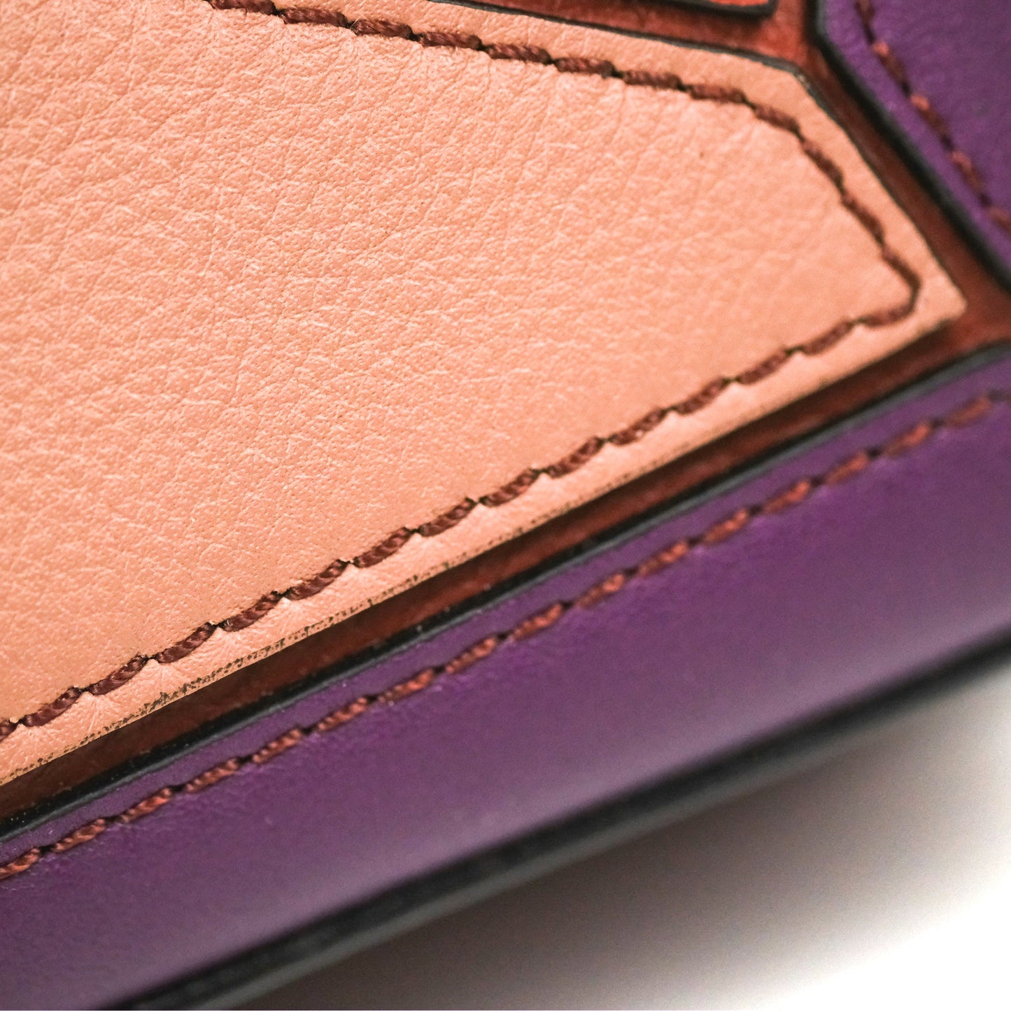 Loewe Mini Puzzle Bag Dark Rust/Dark Purple Calfskin