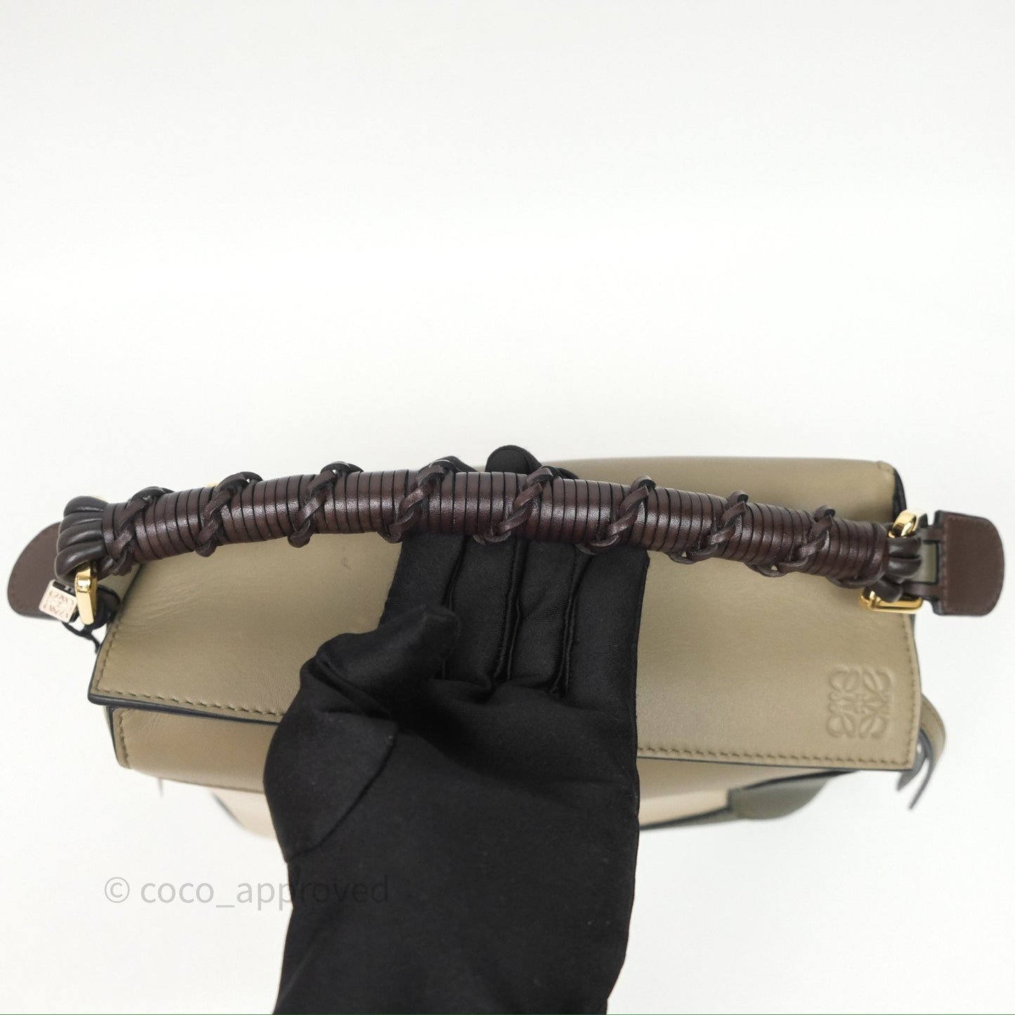 Loewe Small Puzzle Edge Bag Laurel Green/Light Oat Calfskin
