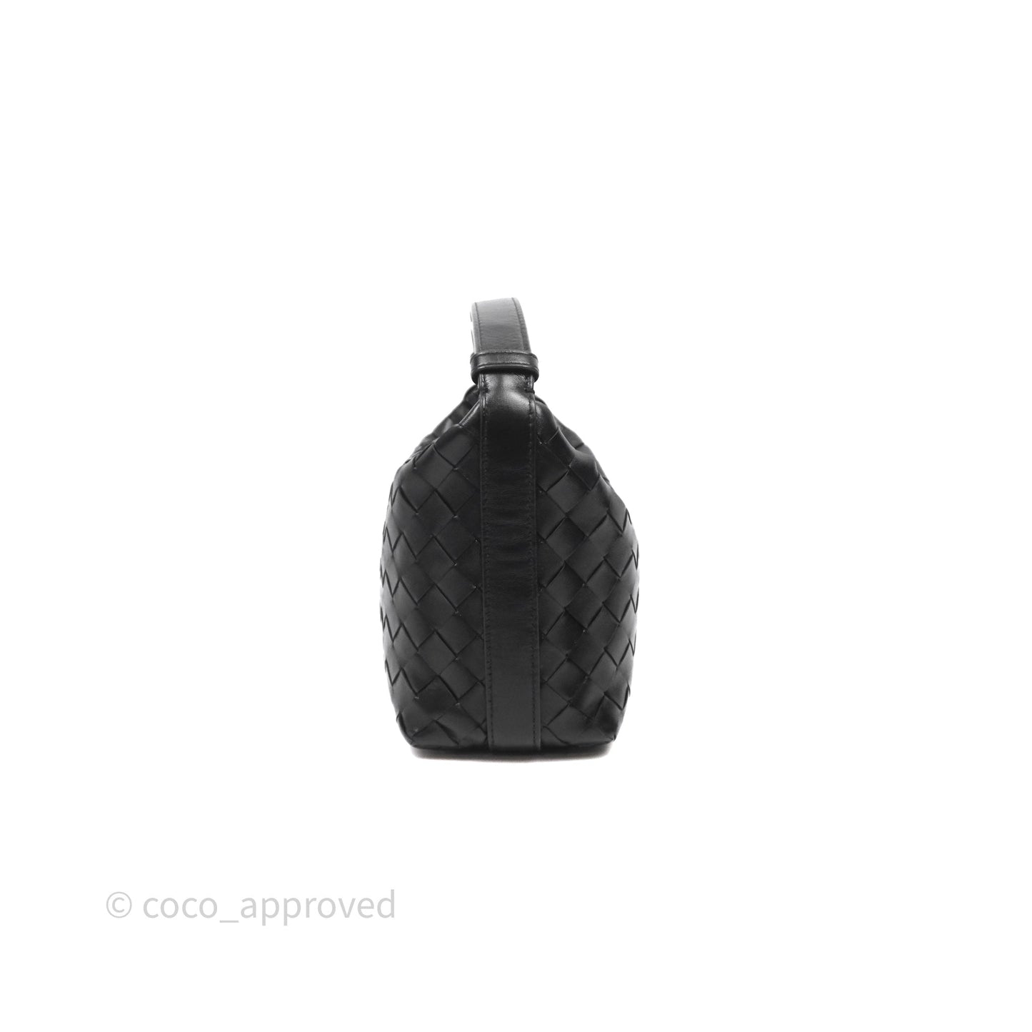 Bottega Veneta Mini Wallace Intrecciato Black Gold Hardware