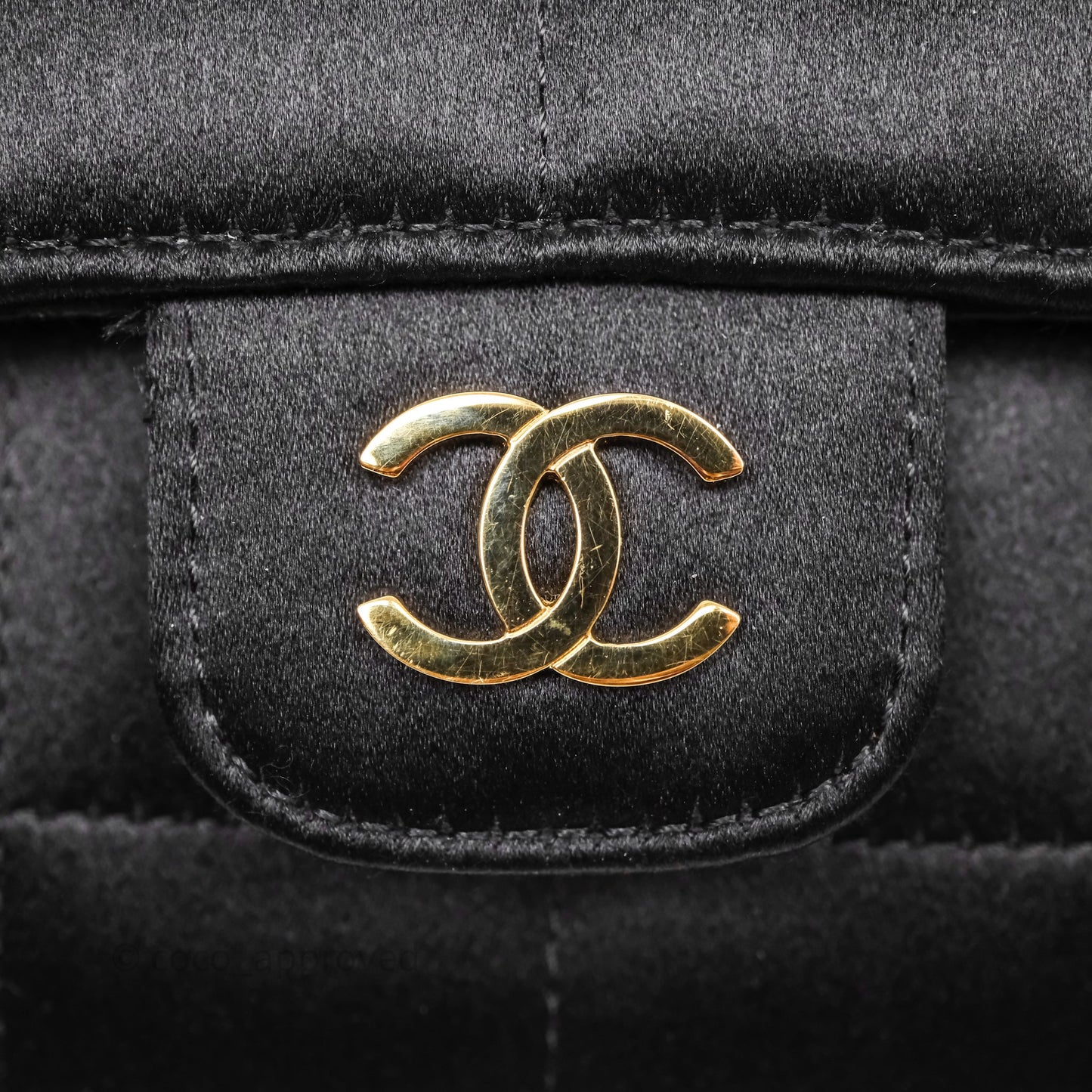 Chanel Vintage Mini Chocolate Bar Camellia Flap Black Velvet Gold Hardware