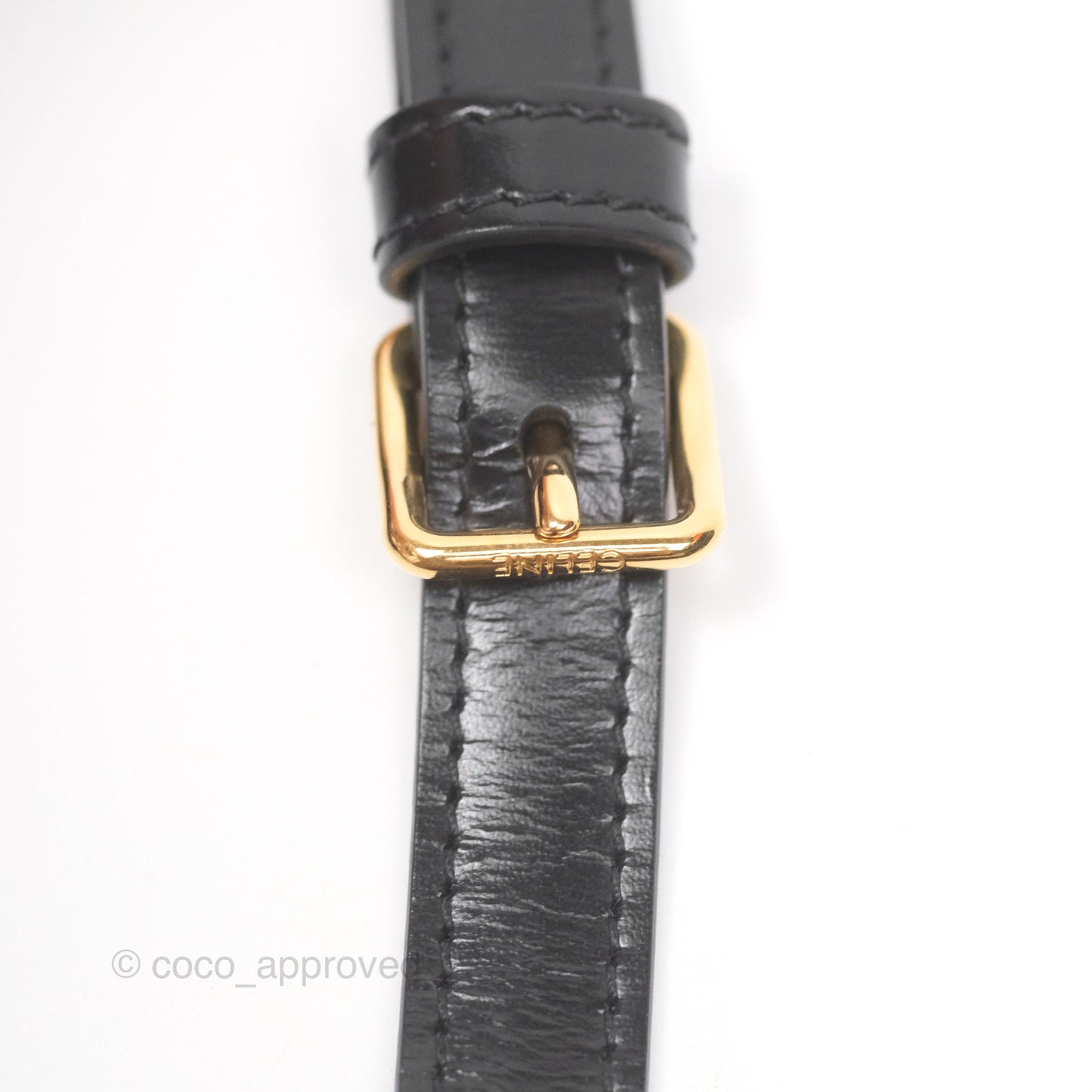 Celine Triomphe Shoulder Bag Black Calfskin