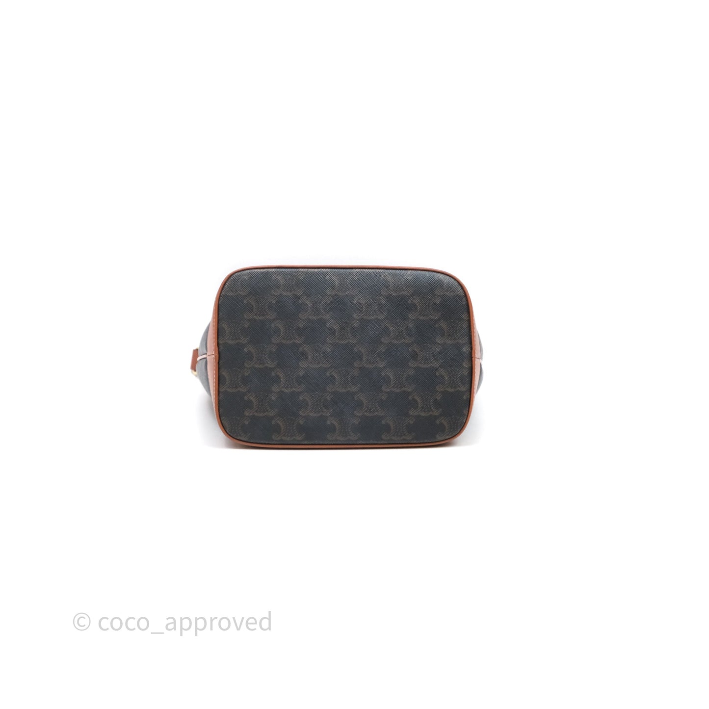 Celine Small Bucket Triomphe Canvas Tan Calfskin
