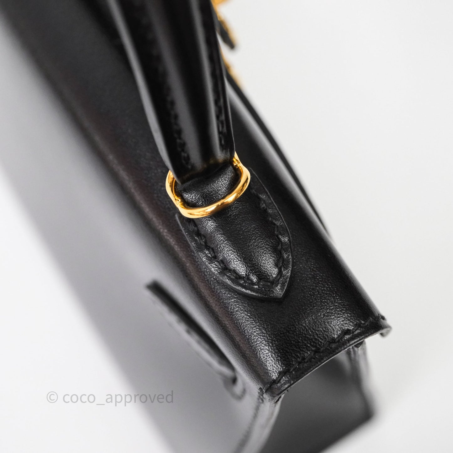 Hermès Mini Kelly II Black Noir 89 Box Leather Gold Hardware
