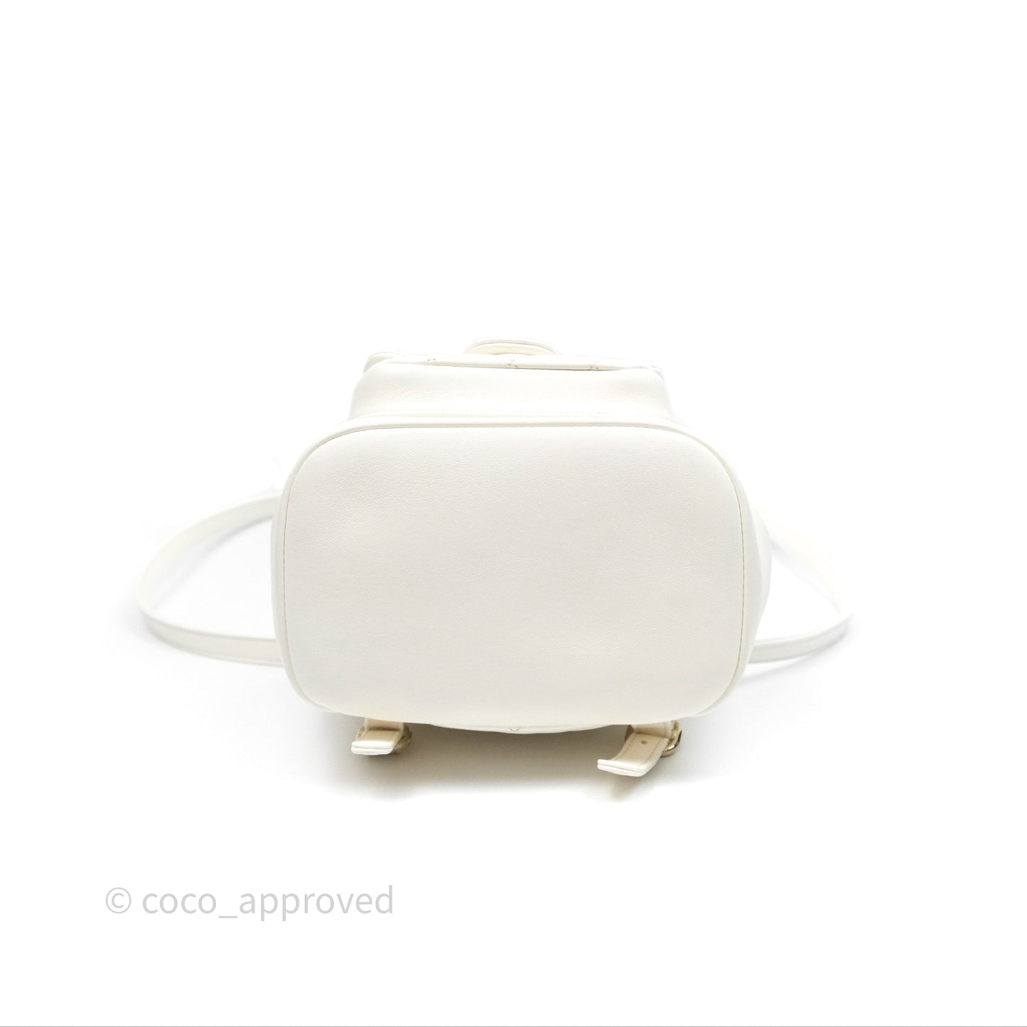 Chanel Quilted Small Duma Drawstring Backpack White Calfskin Gold Hardware