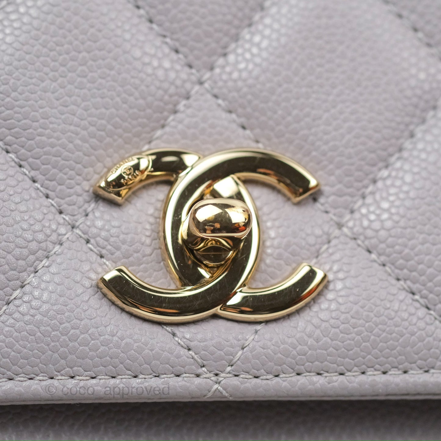 Chanel Quilted Medium Business Affinity Flap Grey Caviar Light Gold Hardware