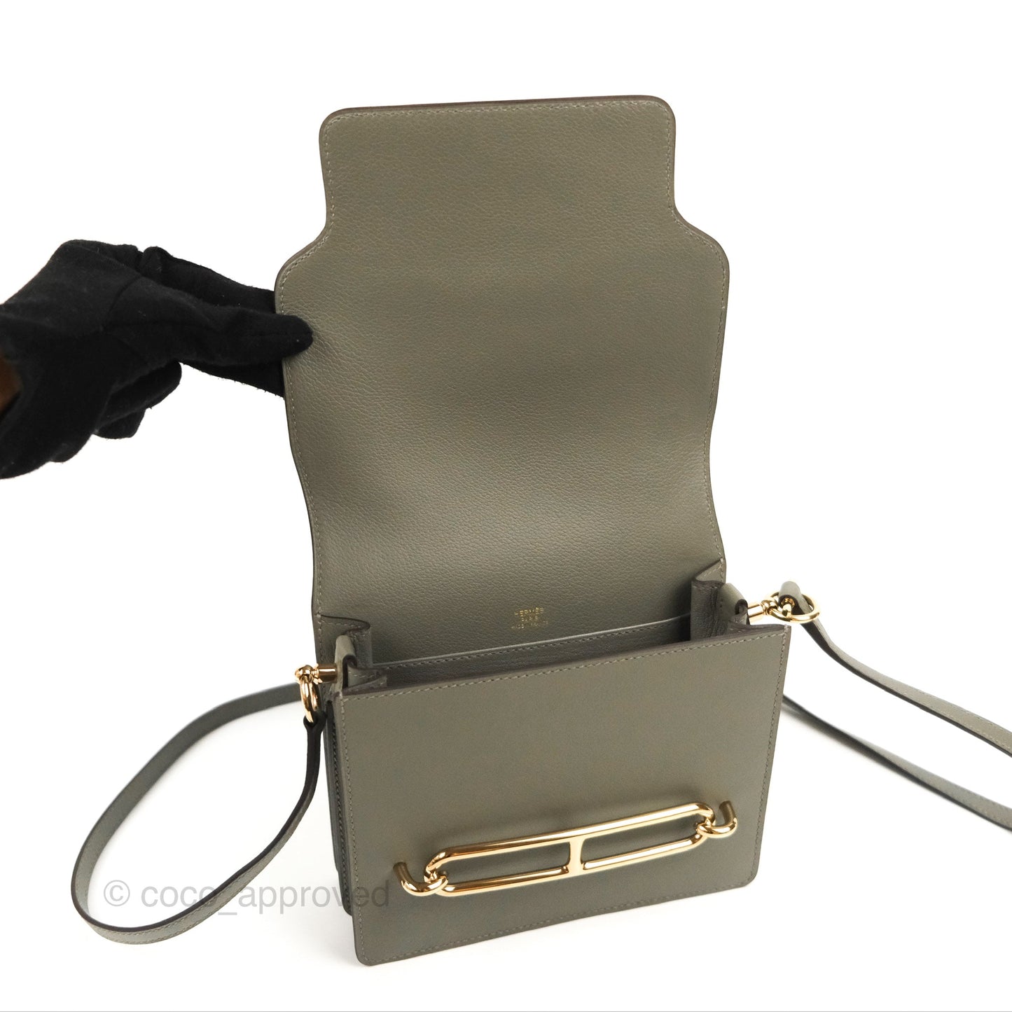 Hermès Roulis Mini 18 Gris Meyer 0L Evercolor Permabrass Hardware