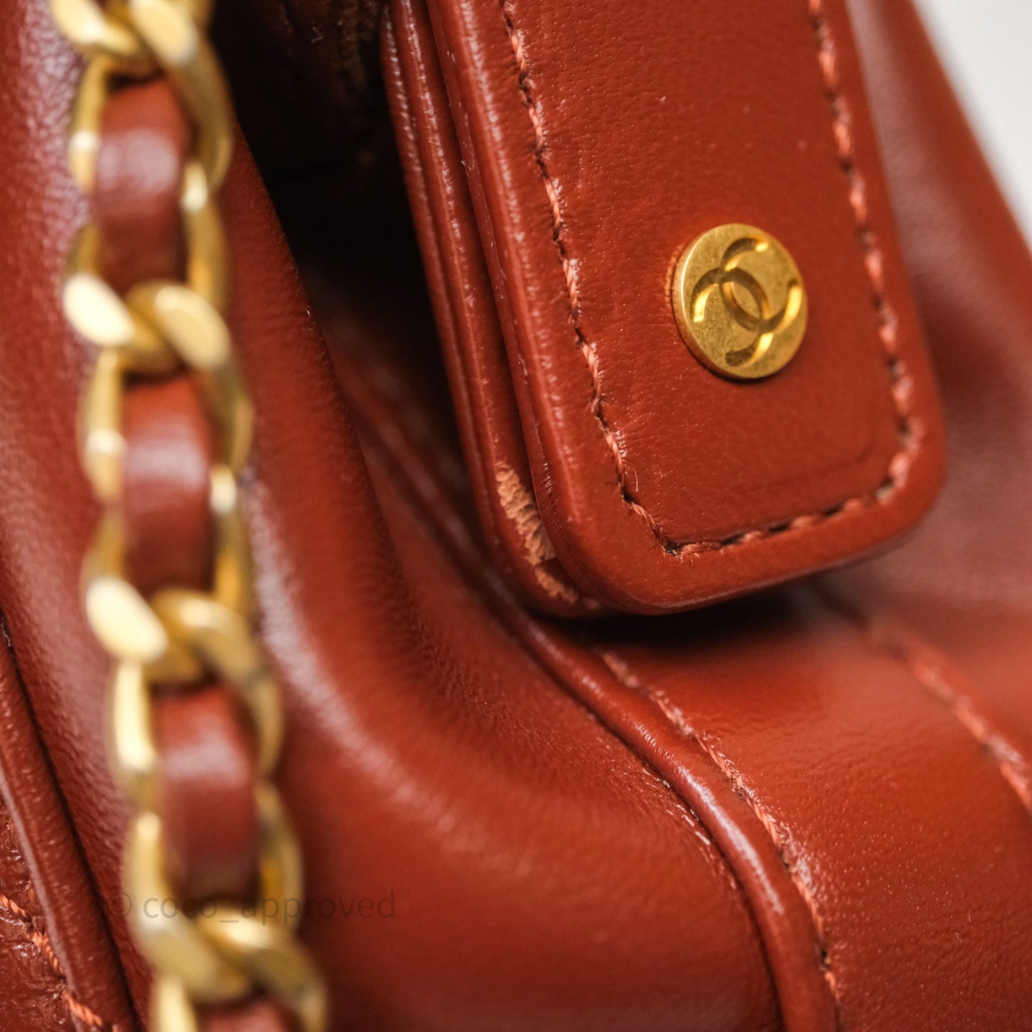 Chanel Mini Cocodoc Doctor Bag Quilted Brown Shiny Lambskin Aged Gold Hardware 24A
