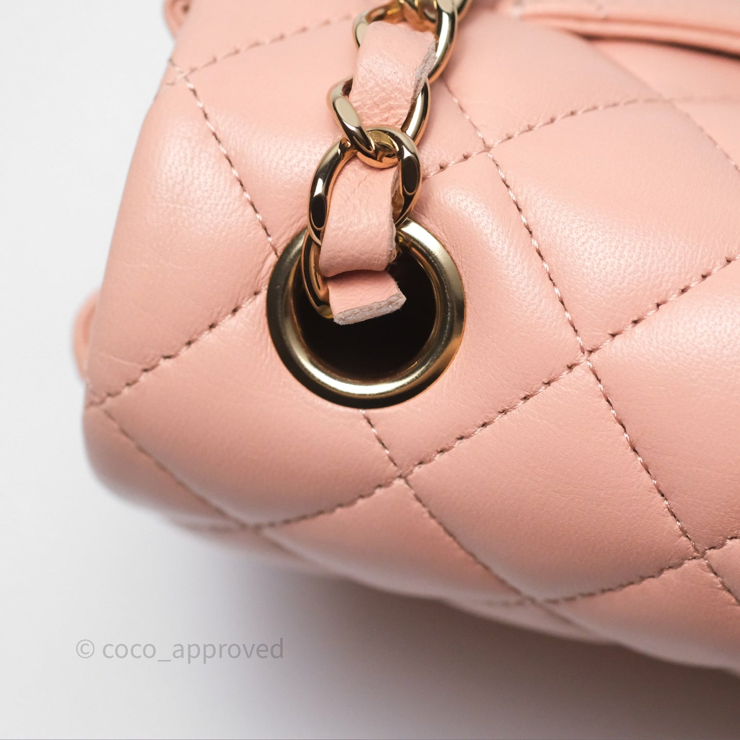 Chanel Quilted Mini Rectangular Flap Pink Lambskin Gold Hardware