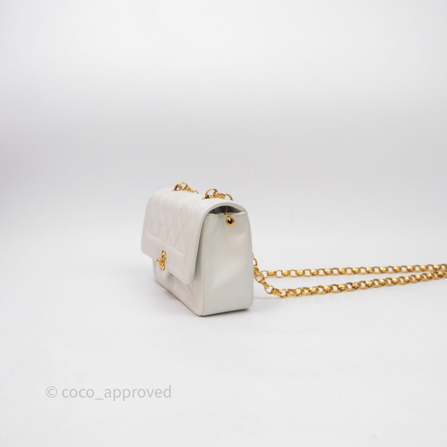 Chanel Vintage Mini Bijoux Chain Flap Bag White Gold Hardware