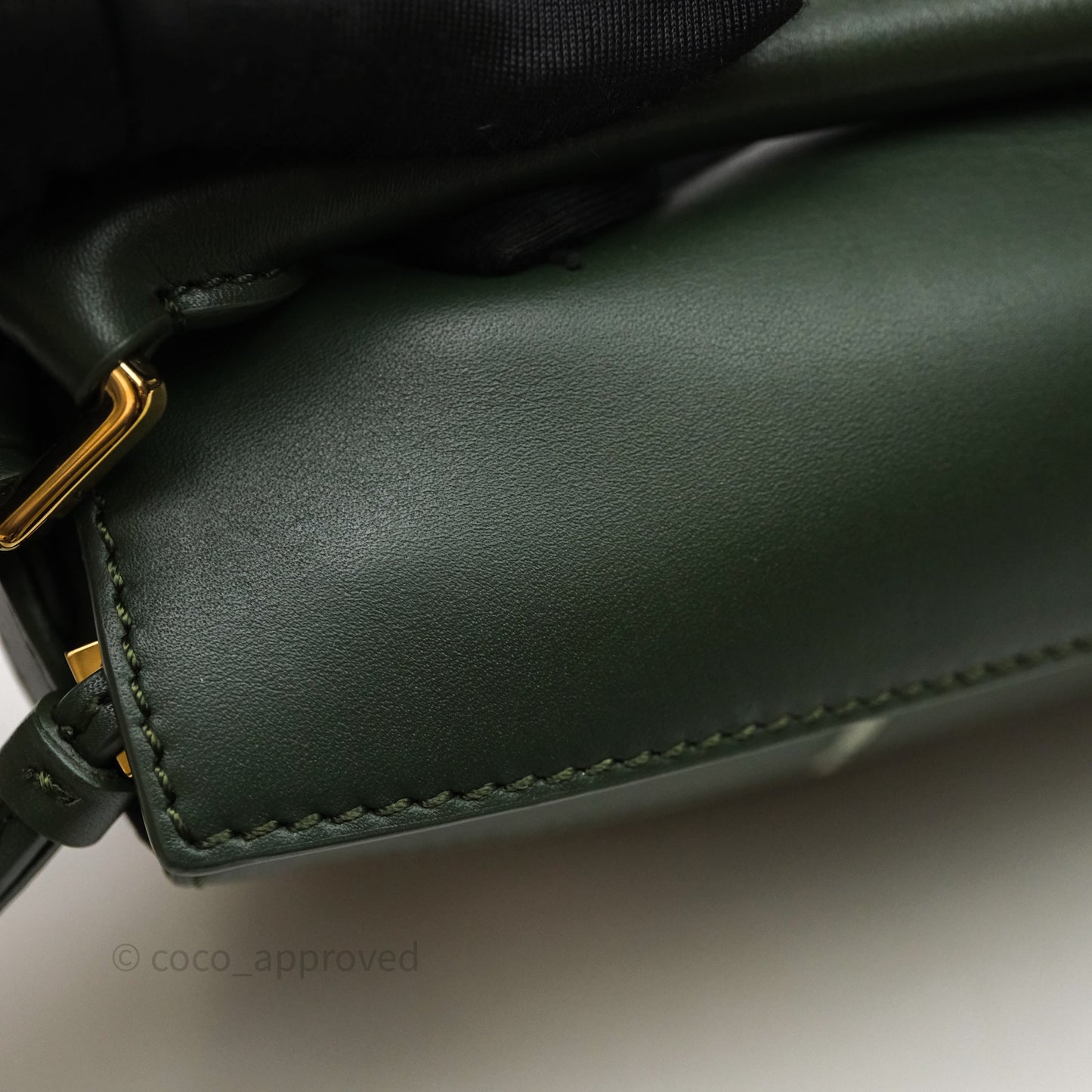 Loewe X SUNA FUJITA Mini Pandas Puzzle Bag Dark Green Calfskin Gold Hardware