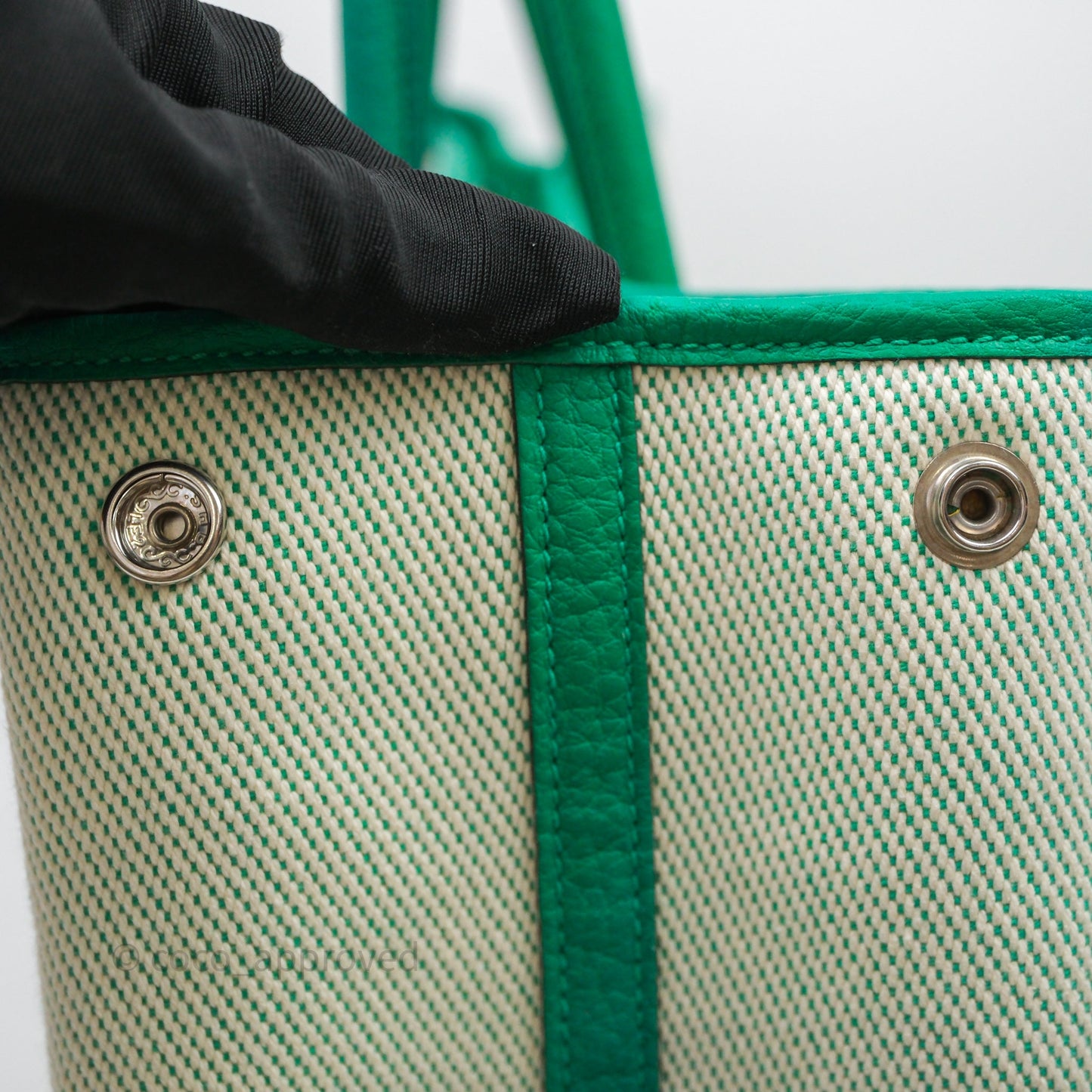 Hermès Garden Party 36 Canvas Ecru-Menthe / Menthe