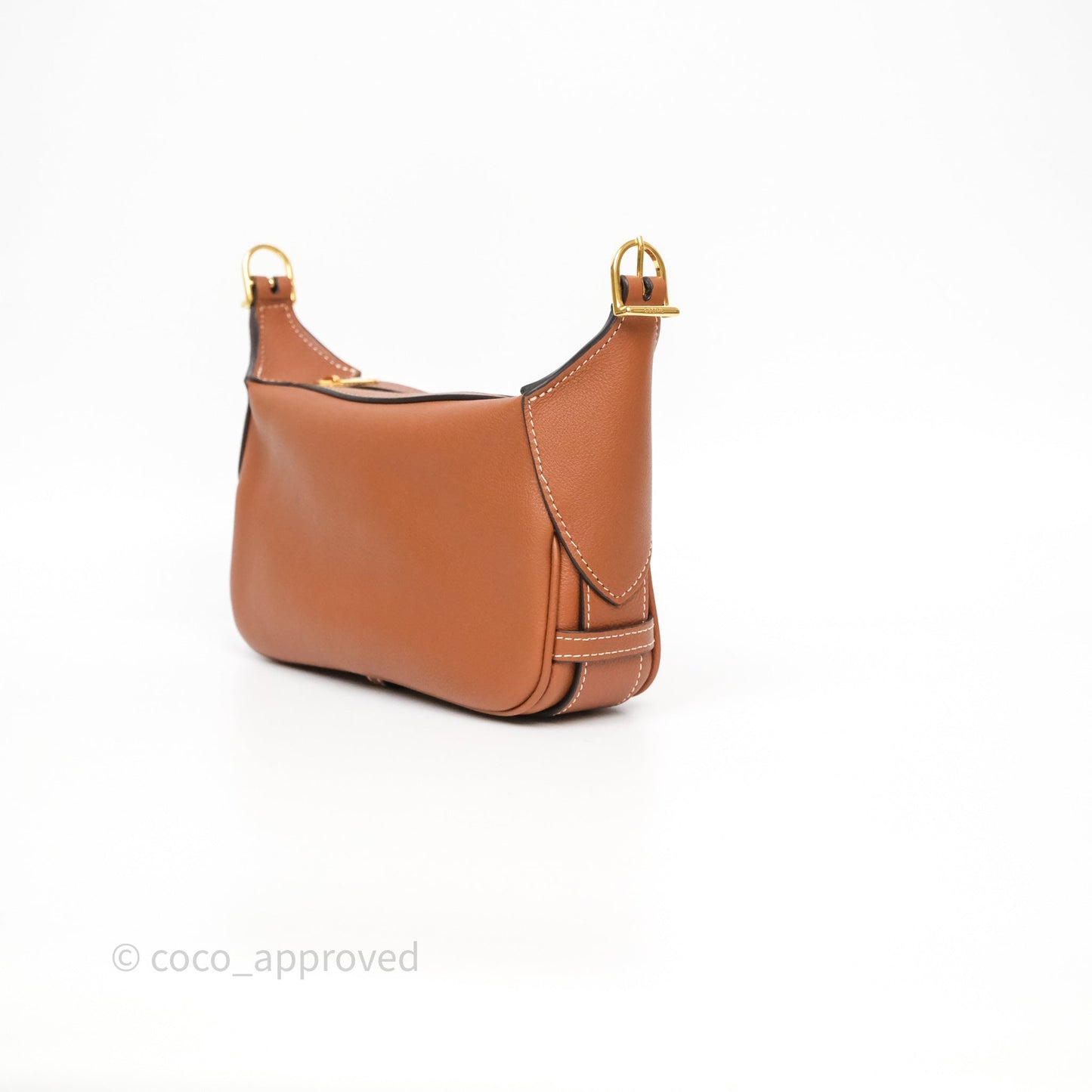 Celine Mini Romy Shoulder Bag Tan Calfskin Gold Hardware