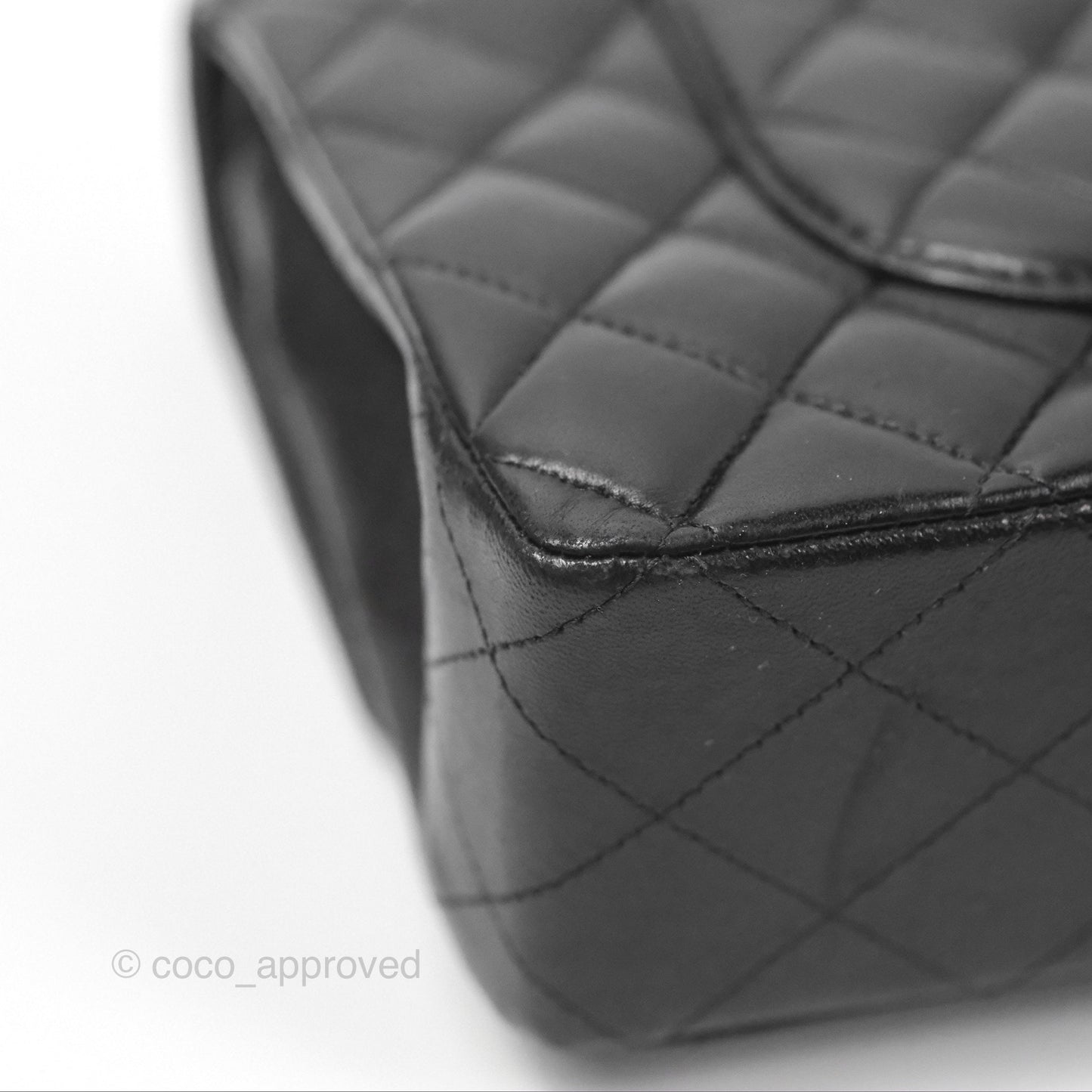 Chanel Classic M/L Medium Flap Quilted Black Lambskin Gold Hardware