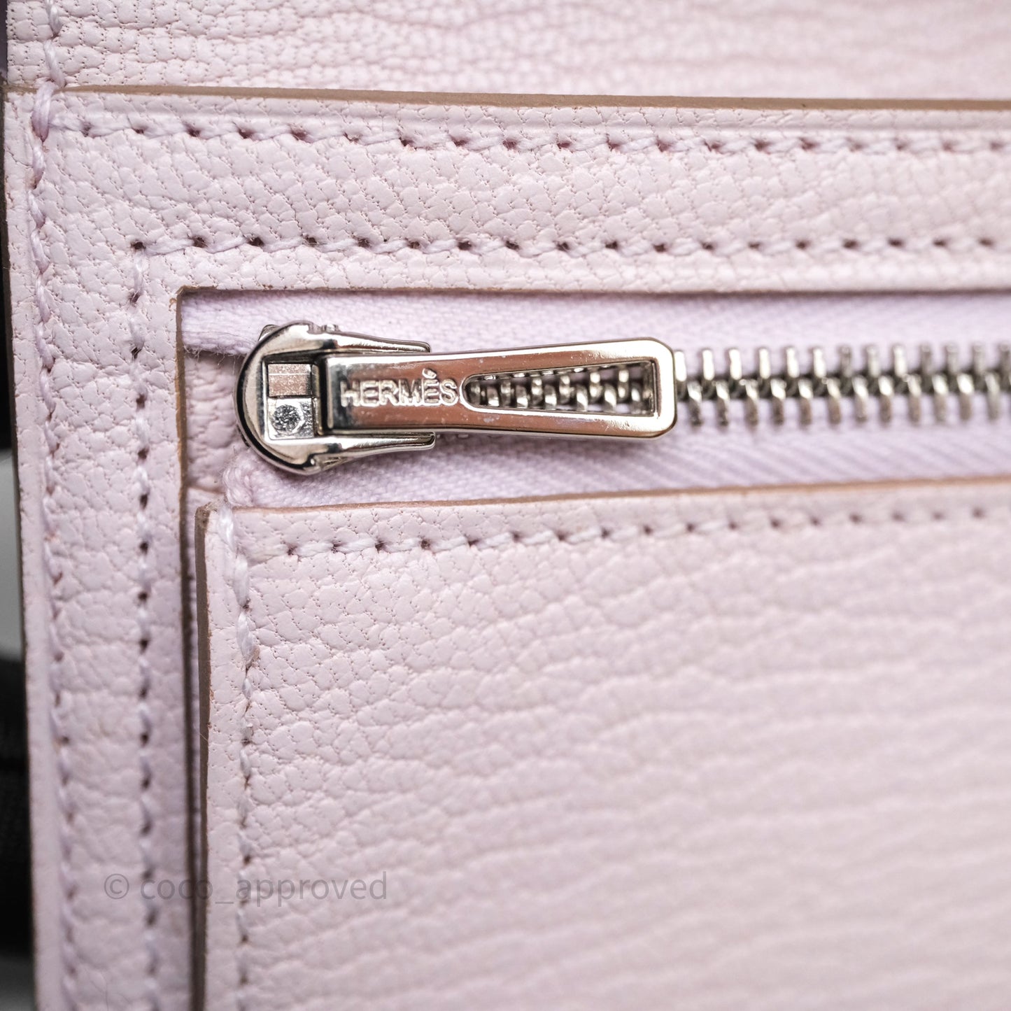 Hermes Bearn Wallet Mauve Pale 09 Palladium Hardware