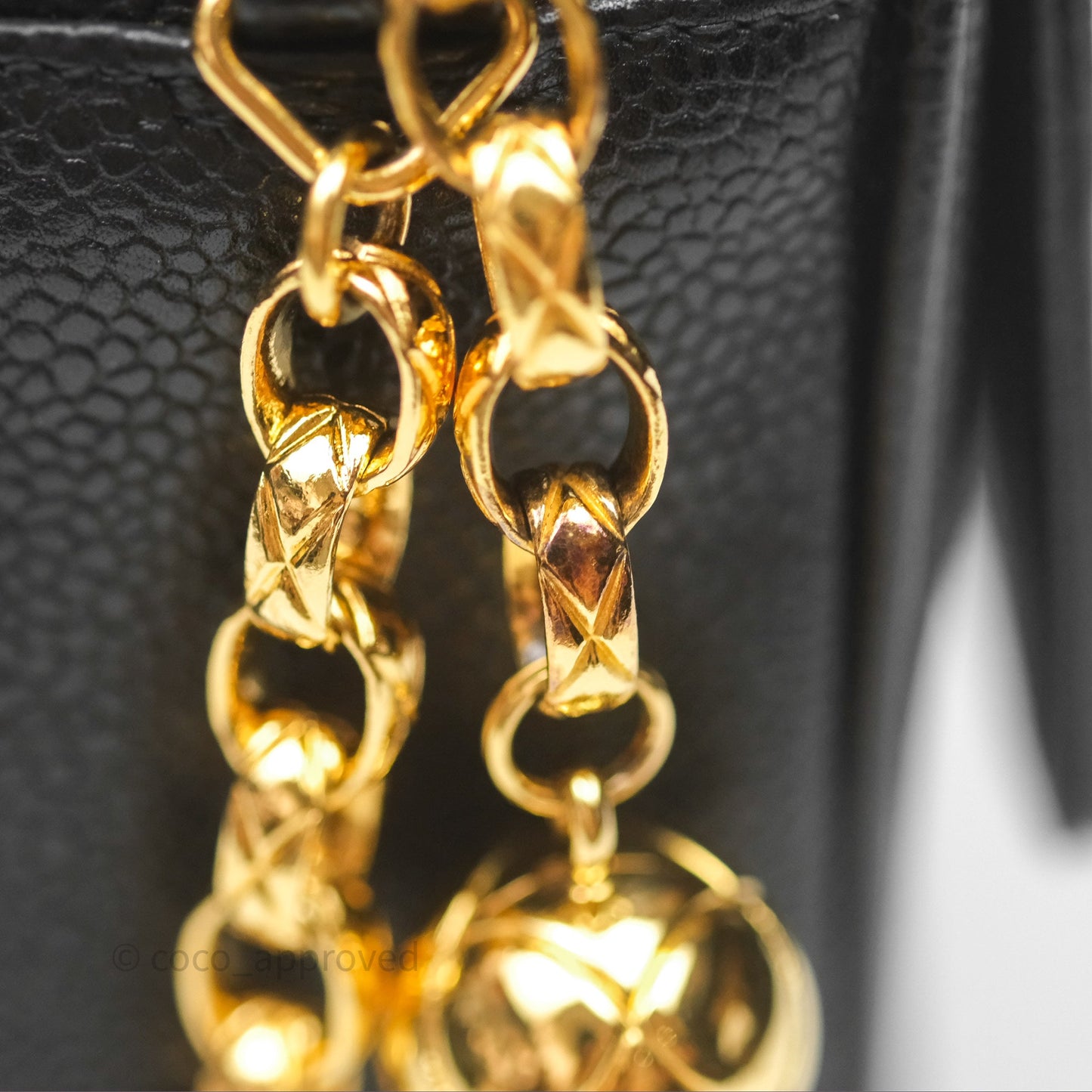 Chanel Vintage CC Camera Bag Black Caviar 24 Gold Hardware