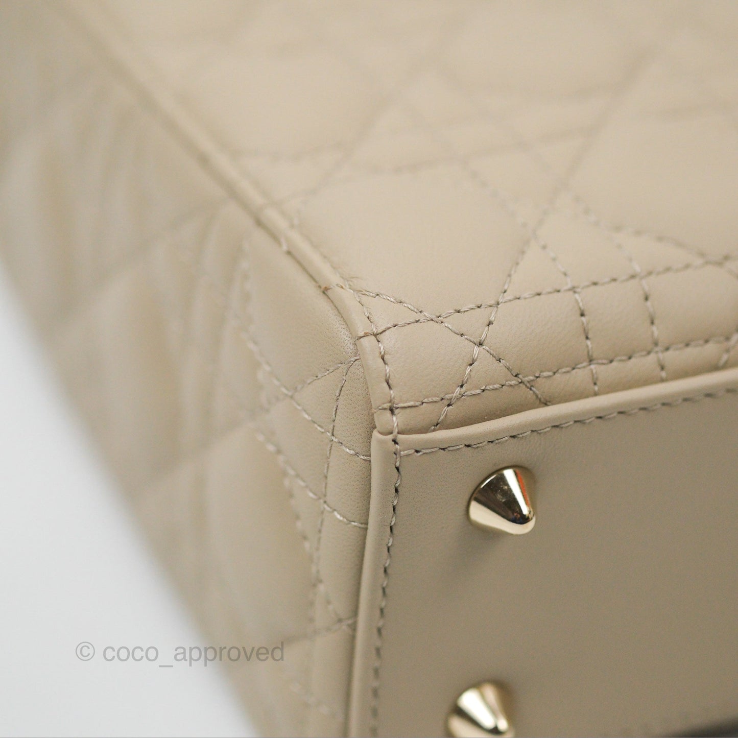 Christian Dior My ABCDior Lady Dior Beige Matte Lambskin Gold Hardware