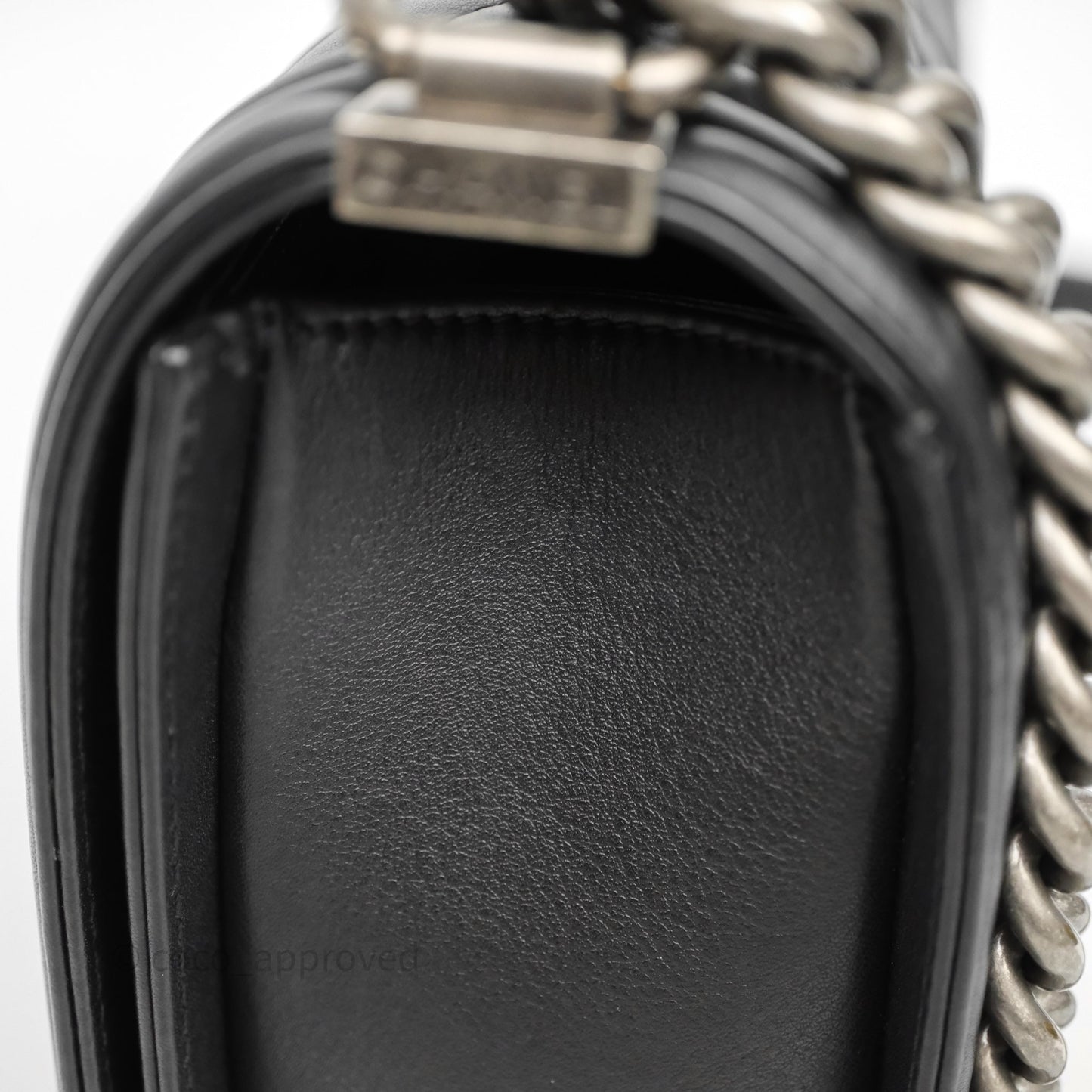 Chanel Quilted Medium Boy Black Calfskin Ruthenium Hardware