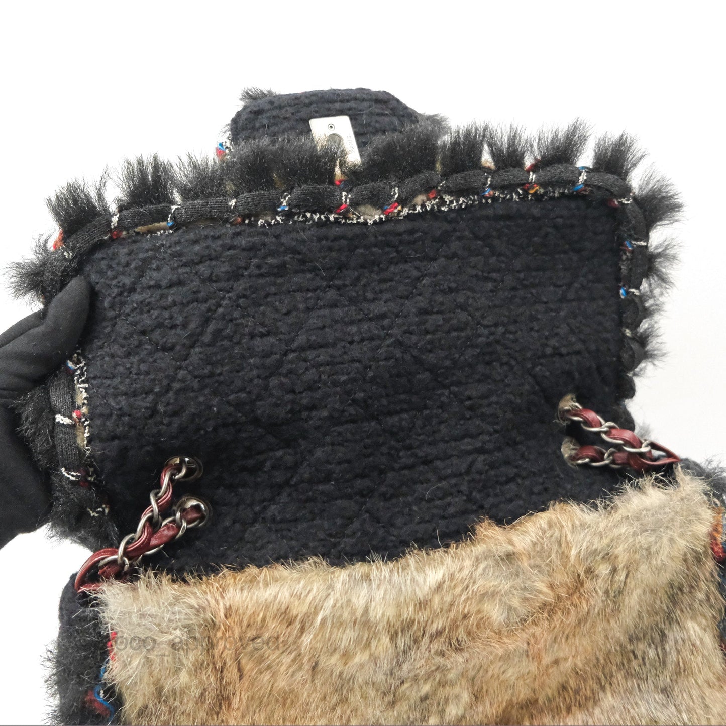 Chanel Fantasy Fur Flap Bag Ruthenium Hardware