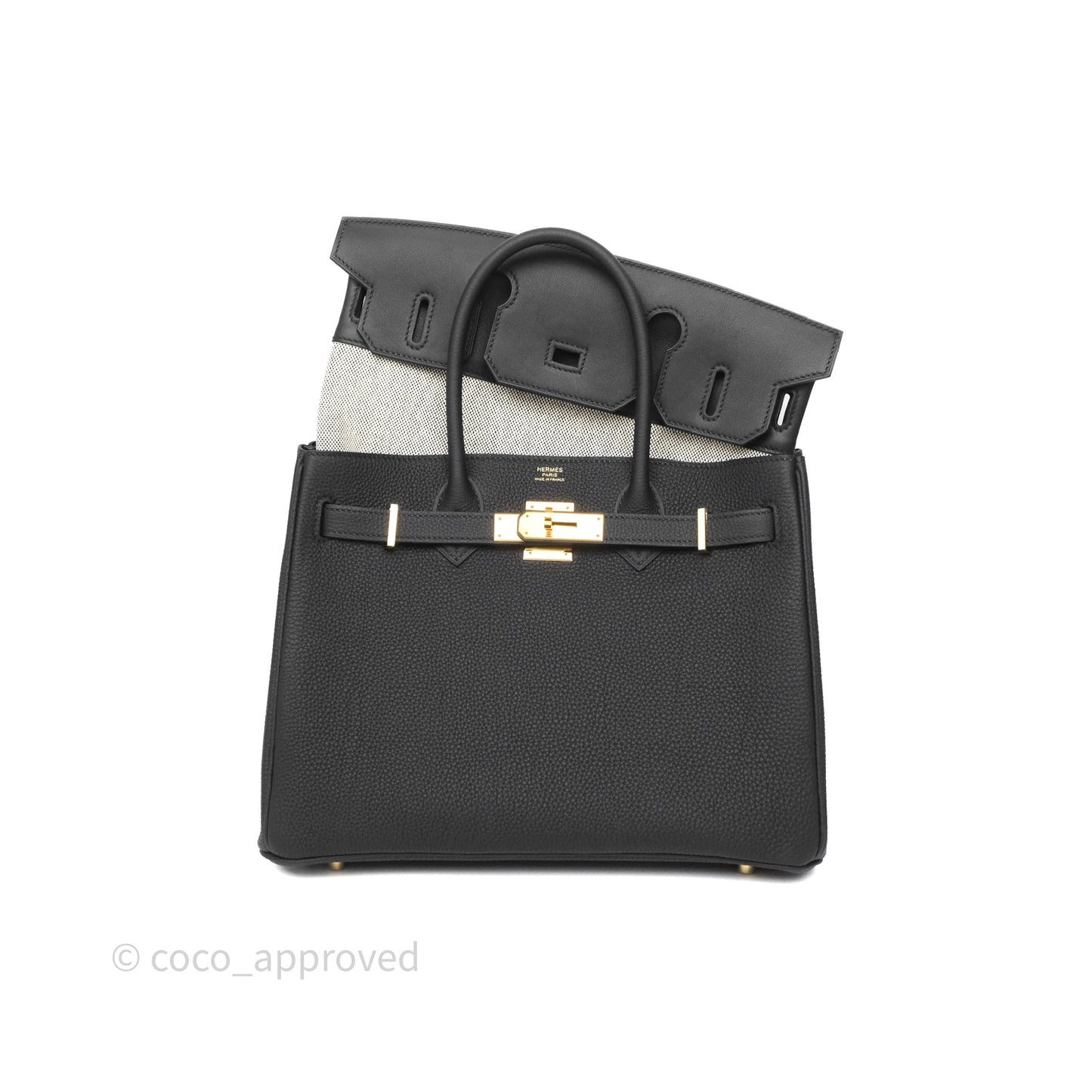 Hermès 3 In 1 Birkin 30 Retourne Black Noir 89 Togo Gold Hardware