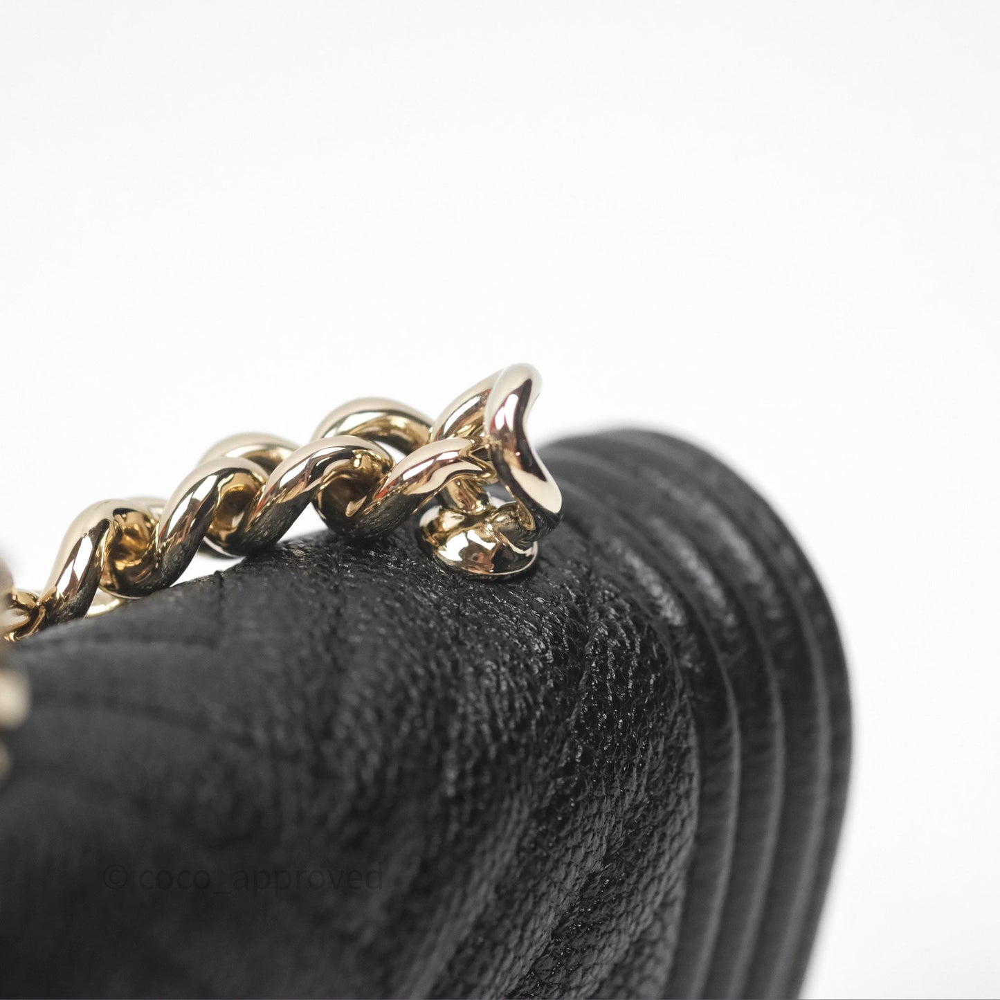 Chanel Chevron Mini Boy Belt Bag Black Caviar Gold Hardware