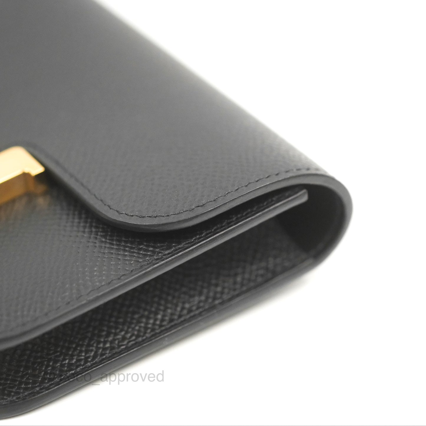 Hermès Constance Slim Wallet Black Epsom Rose Gold Hardware