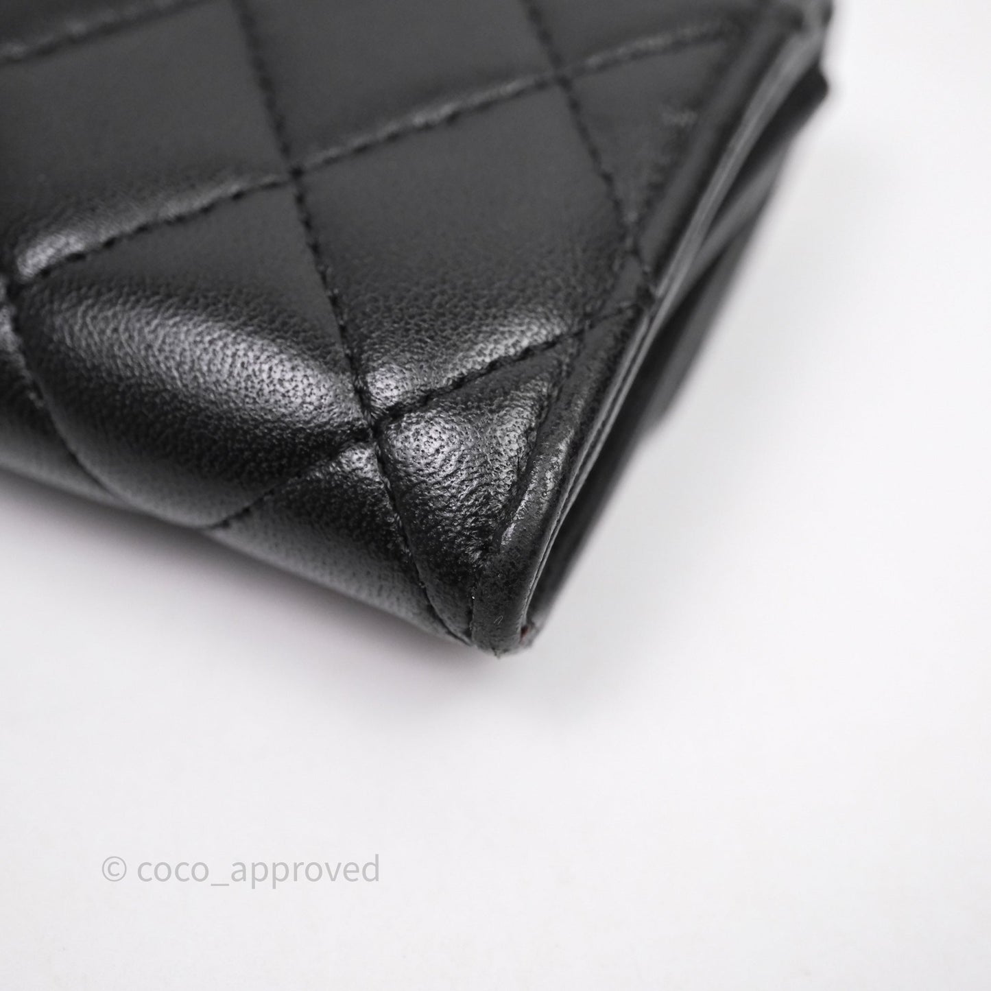 Chanel Quilted Flap Card Holder Black Lambskin Gold Hardware