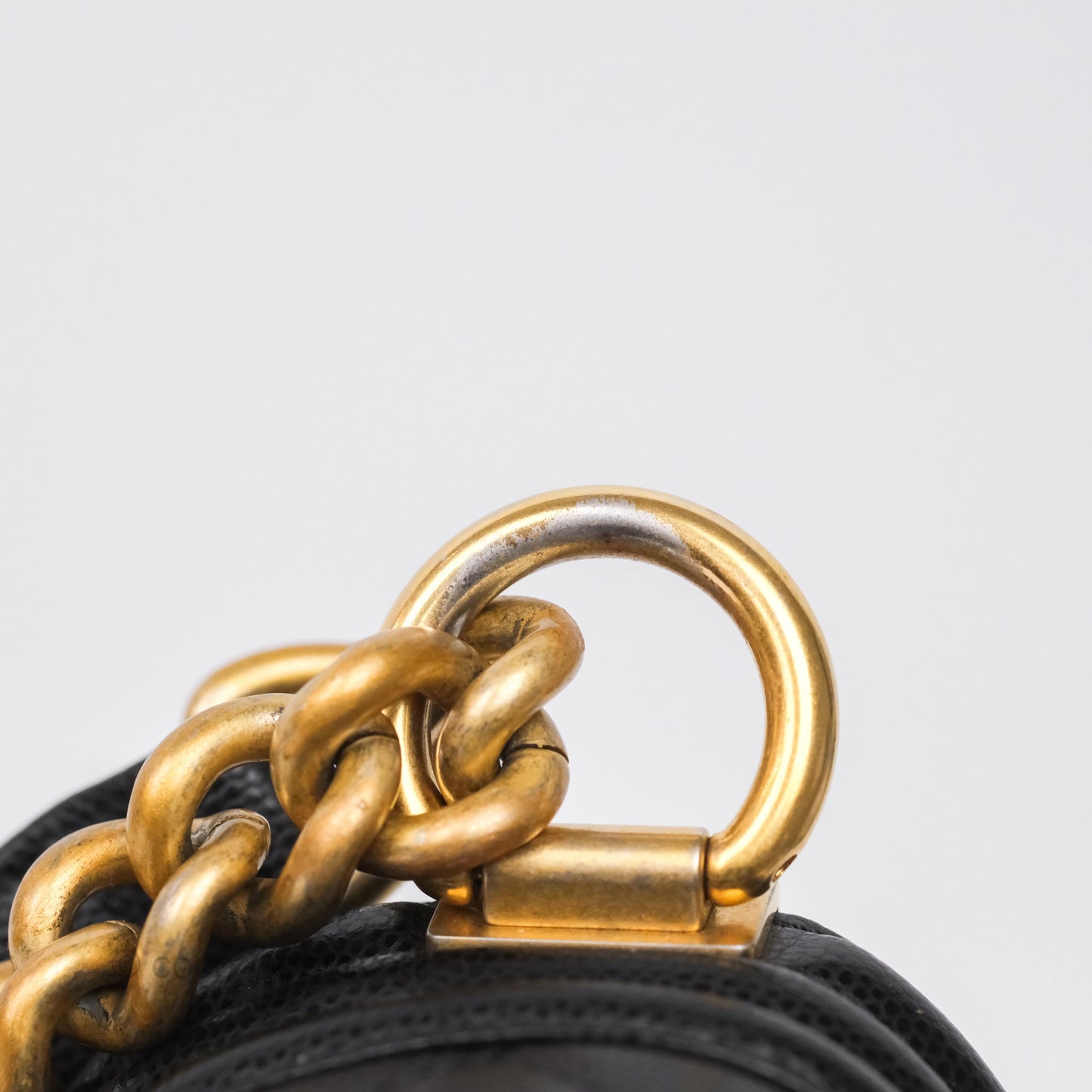 Chanel Medium Boy Quilted Black Caviar Aged Gold Hardware