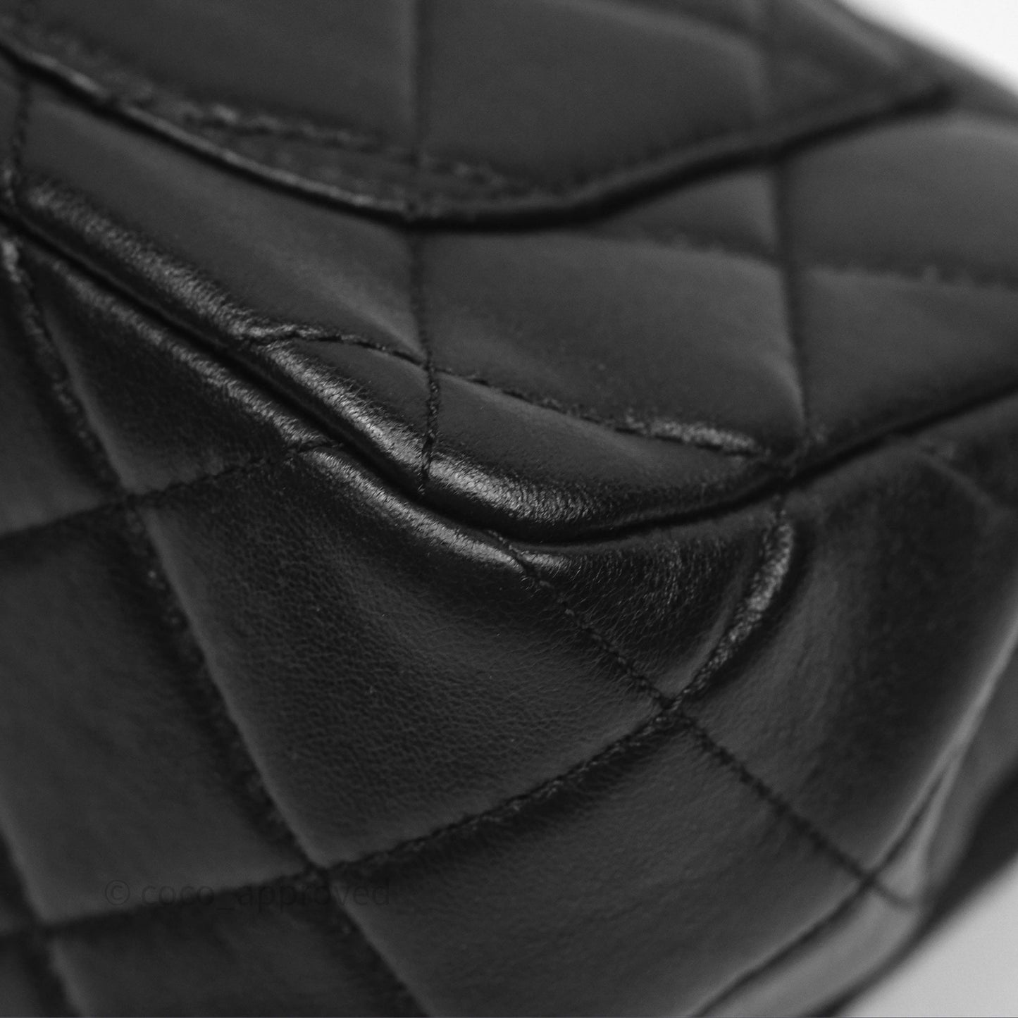 Chanel Flap Bag Black Lambskin Aged Gold Hardware 24P